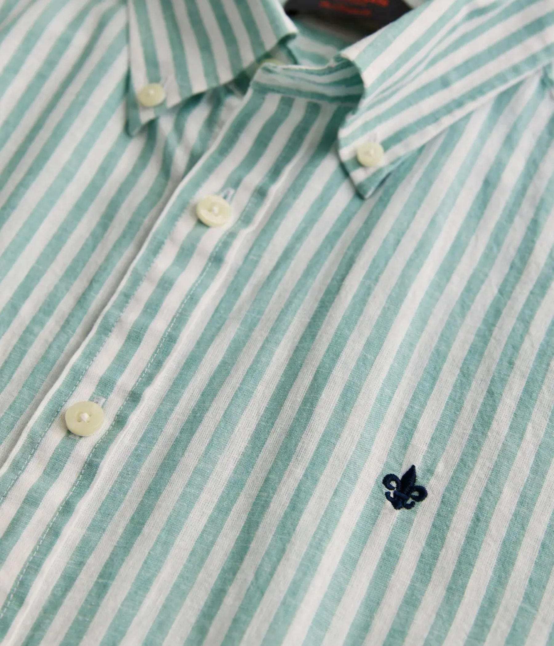 Douglas Linen Stripe Shirt-Classic Fit (71 Green)