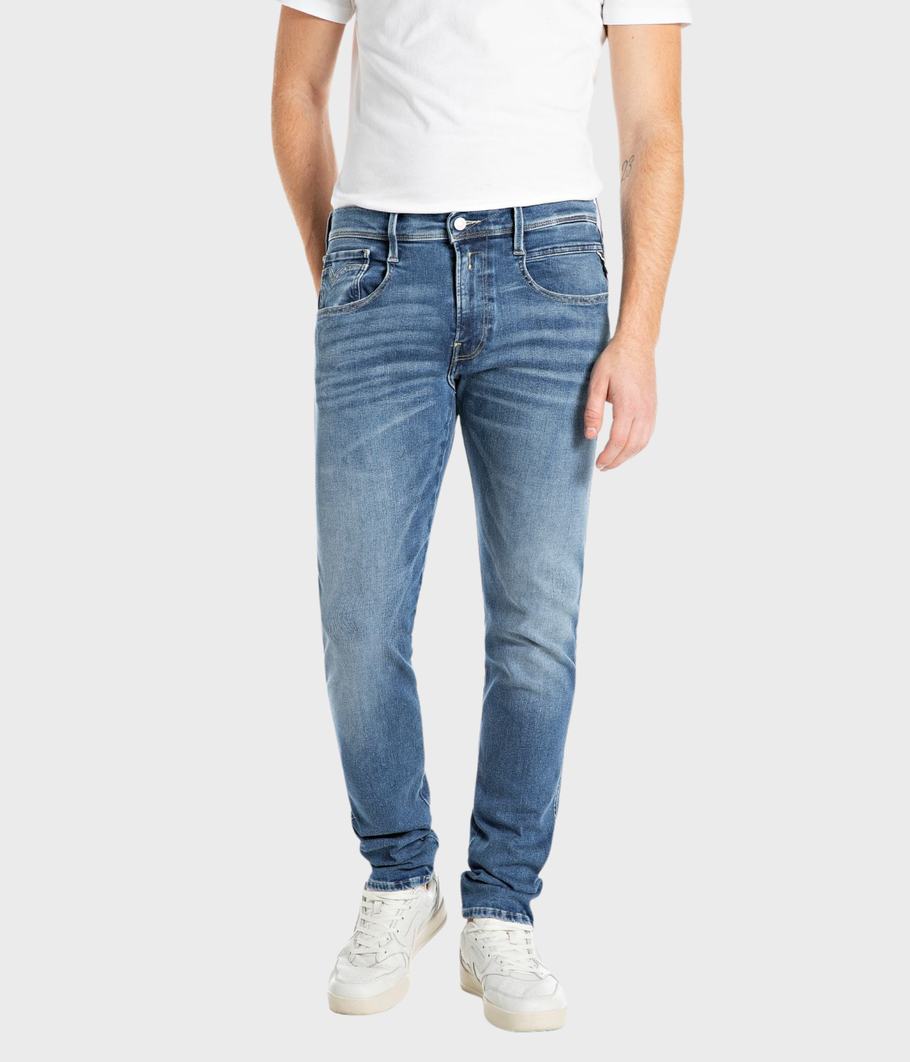 Trousers ANBASS HYPERFLEX ORIGINAL. (009 MEDIUM BLUE Dark wash tone)