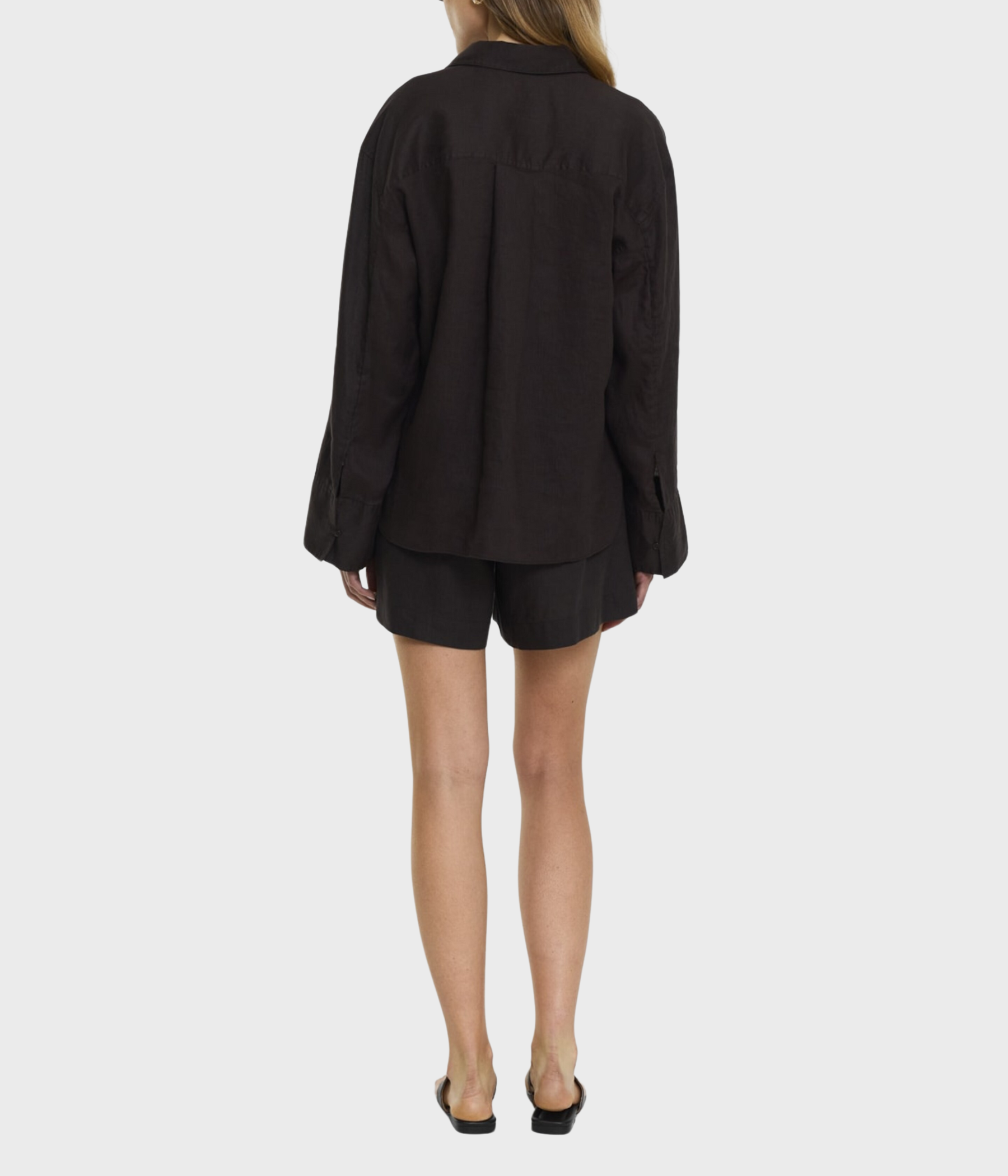 Melody Linen Shorts (COFFEE)