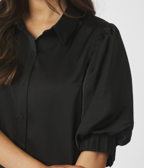 Etta Heavy Sateen Shirt (Black)