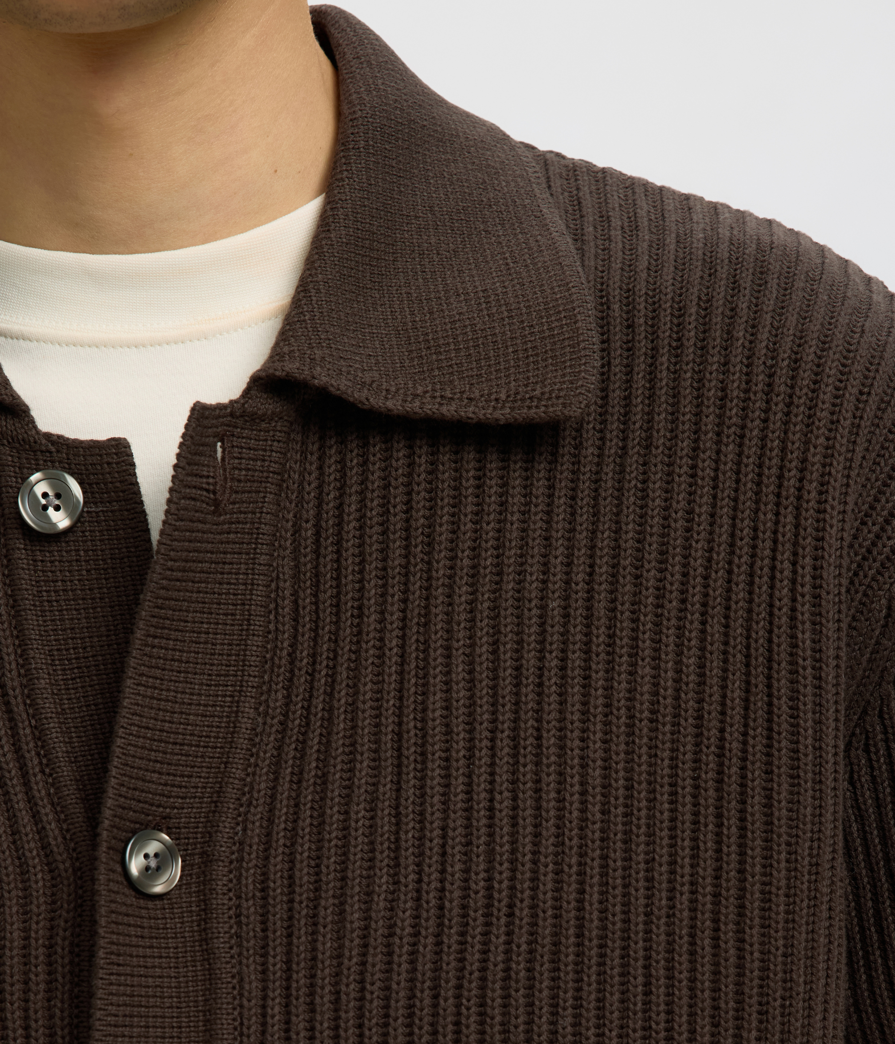 Slmdry Ls Rib Polo Cardigan (Delicioso)