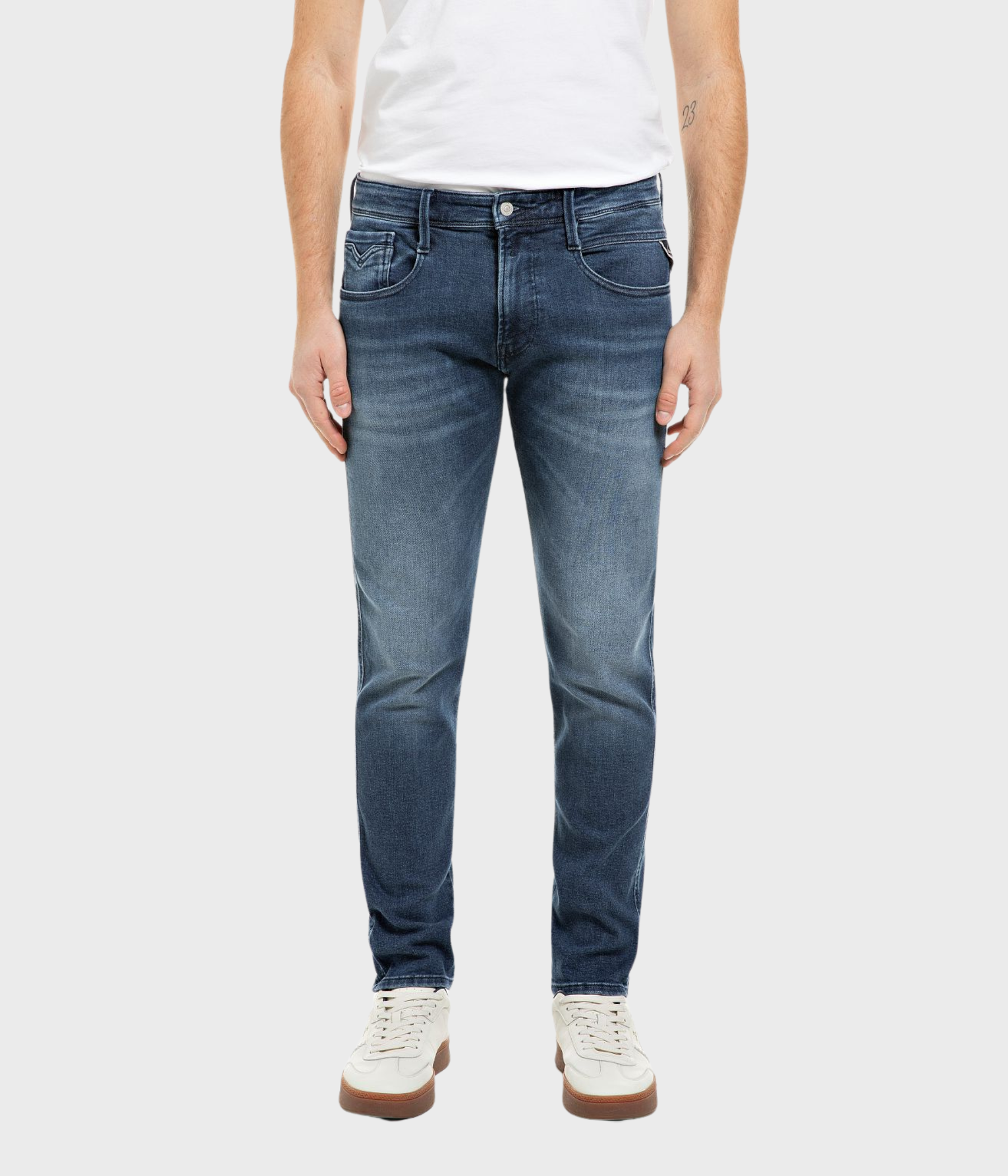 Trousers Anbass C-Stretch (C009 MEDIUM BLUE medium tone enzymatic stone wash)