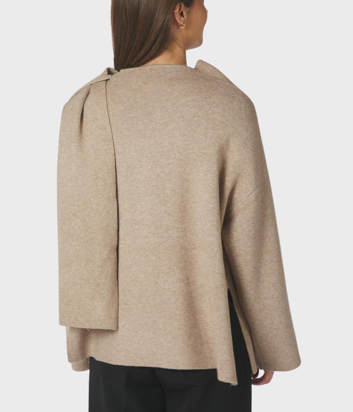 Wals Knit Scarf Blouse (123 Beige)