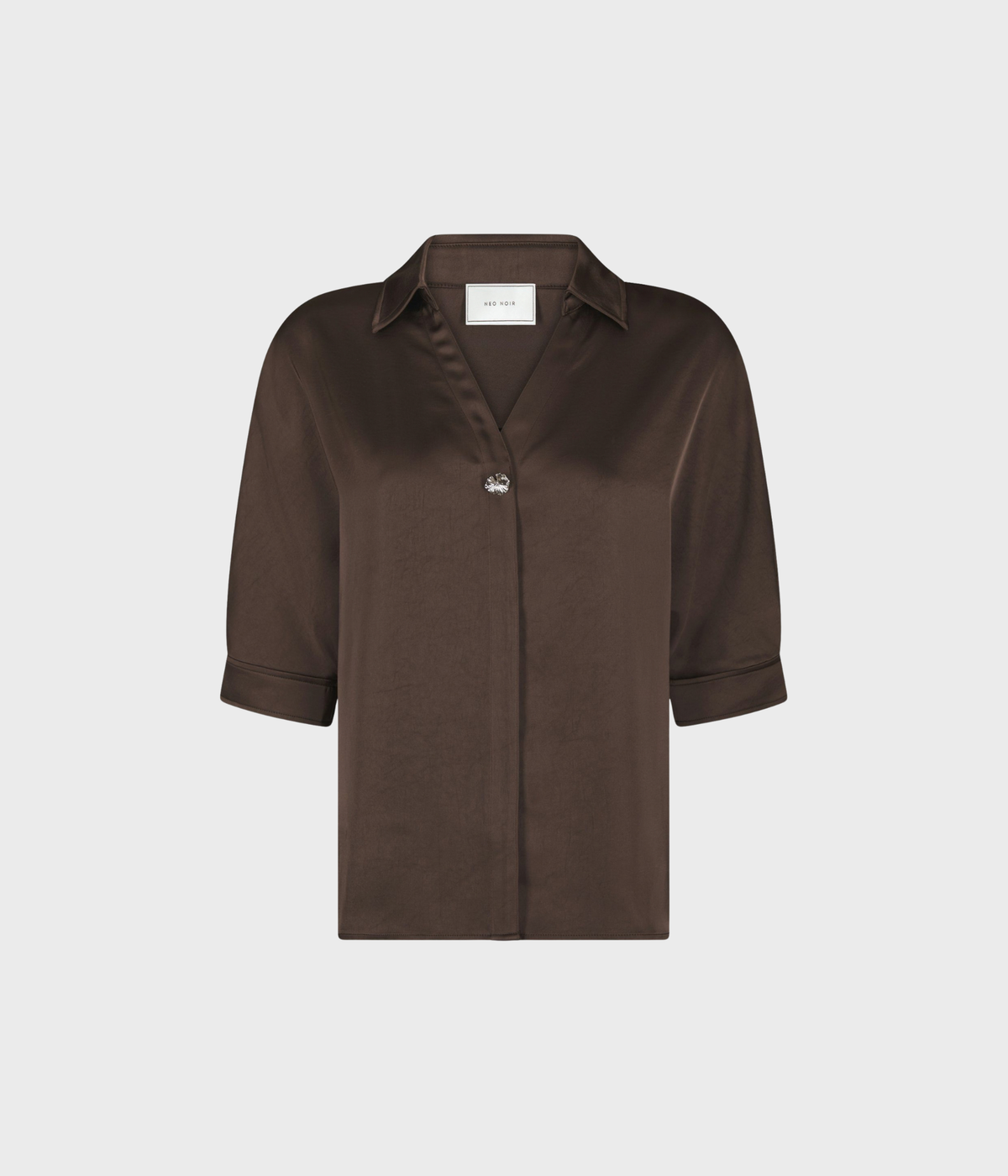 Carm Heavy Sateen Shirt (676 DARK BROWN)