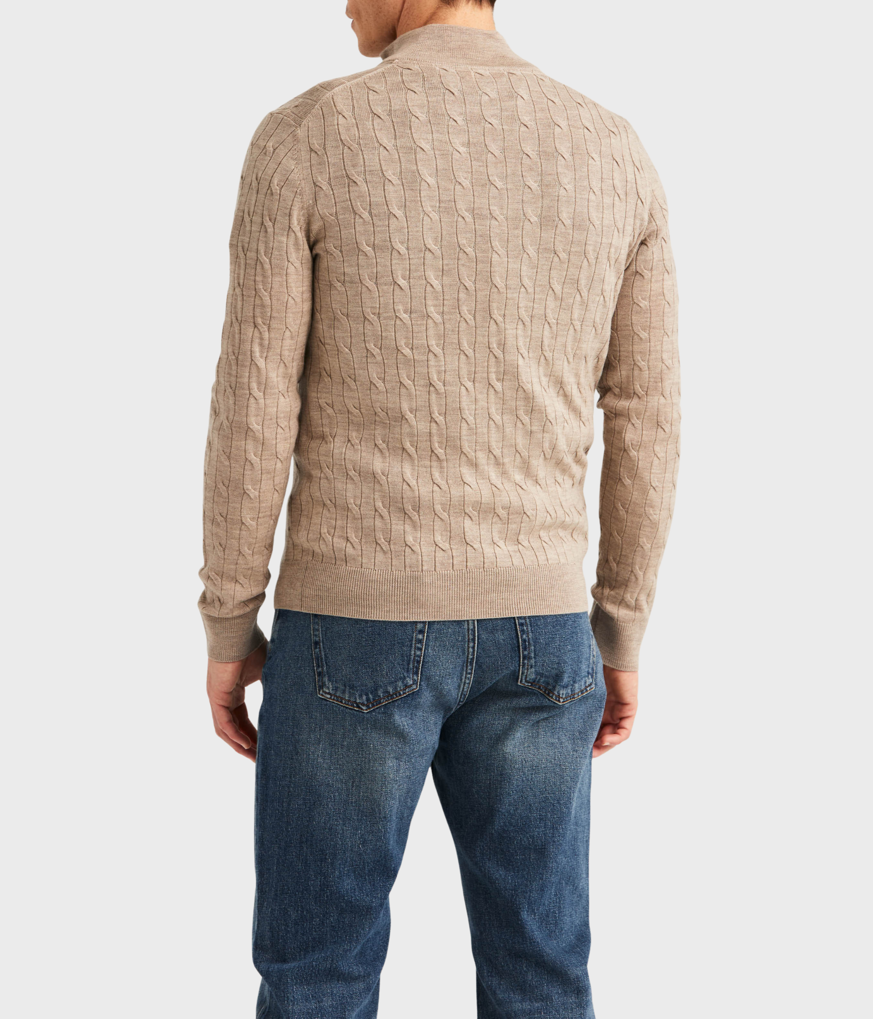 Merino Cable John Zip (05 Khaki)