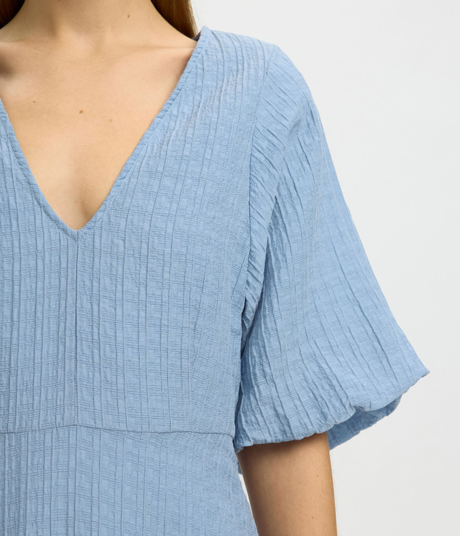 Slfmaddie Ss Closed Back Midi Dress Noos (Dusty Blue)