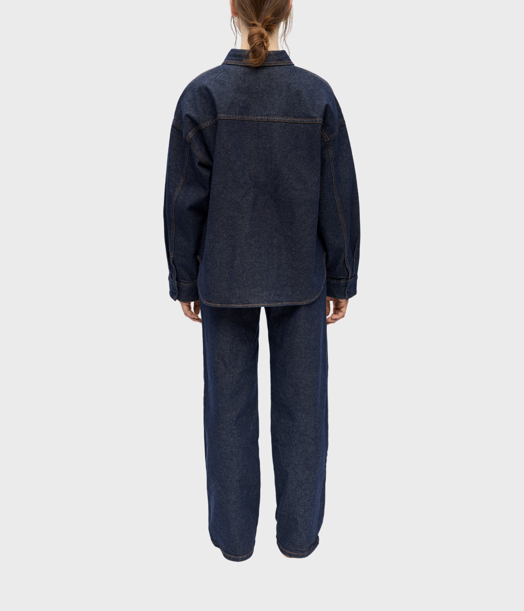 Objsole Mae L/S Lo Denim Shirt Noos (Dark Blue Denim Detail:Rinse wash)