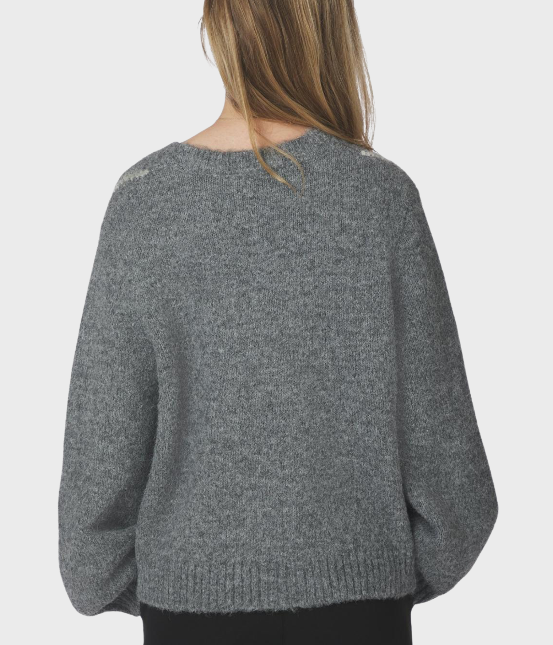 Beleney Small Check Fluff Cardigan (104 Dark Grey)