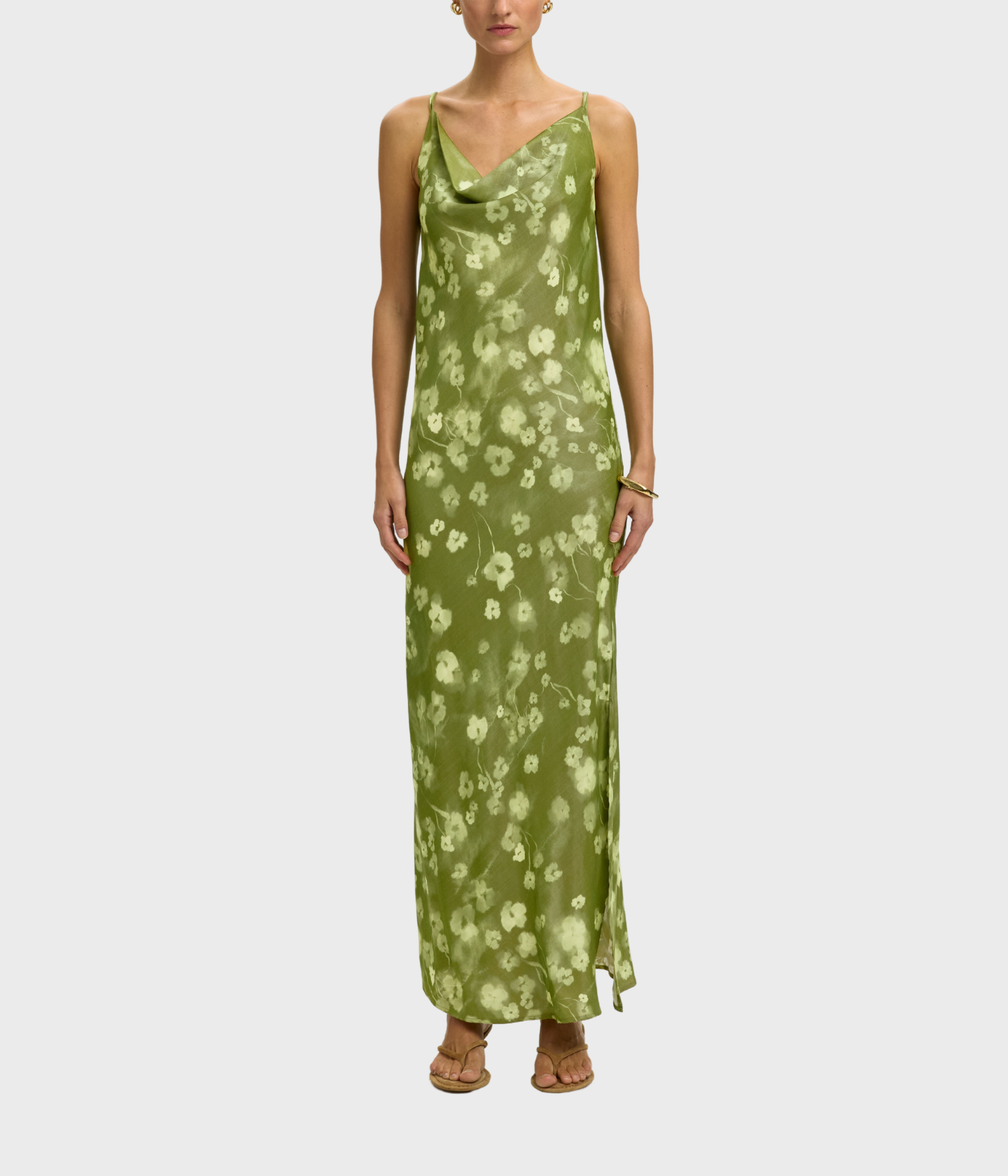 Slfgiona Slim Ankle Strap Dress B (Lint / AOP FLOWER)