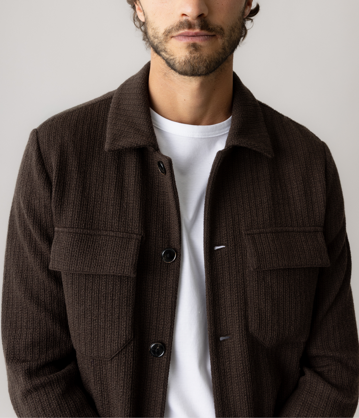 Mmgaustin Knit Overshirt (285 Black Coffee)