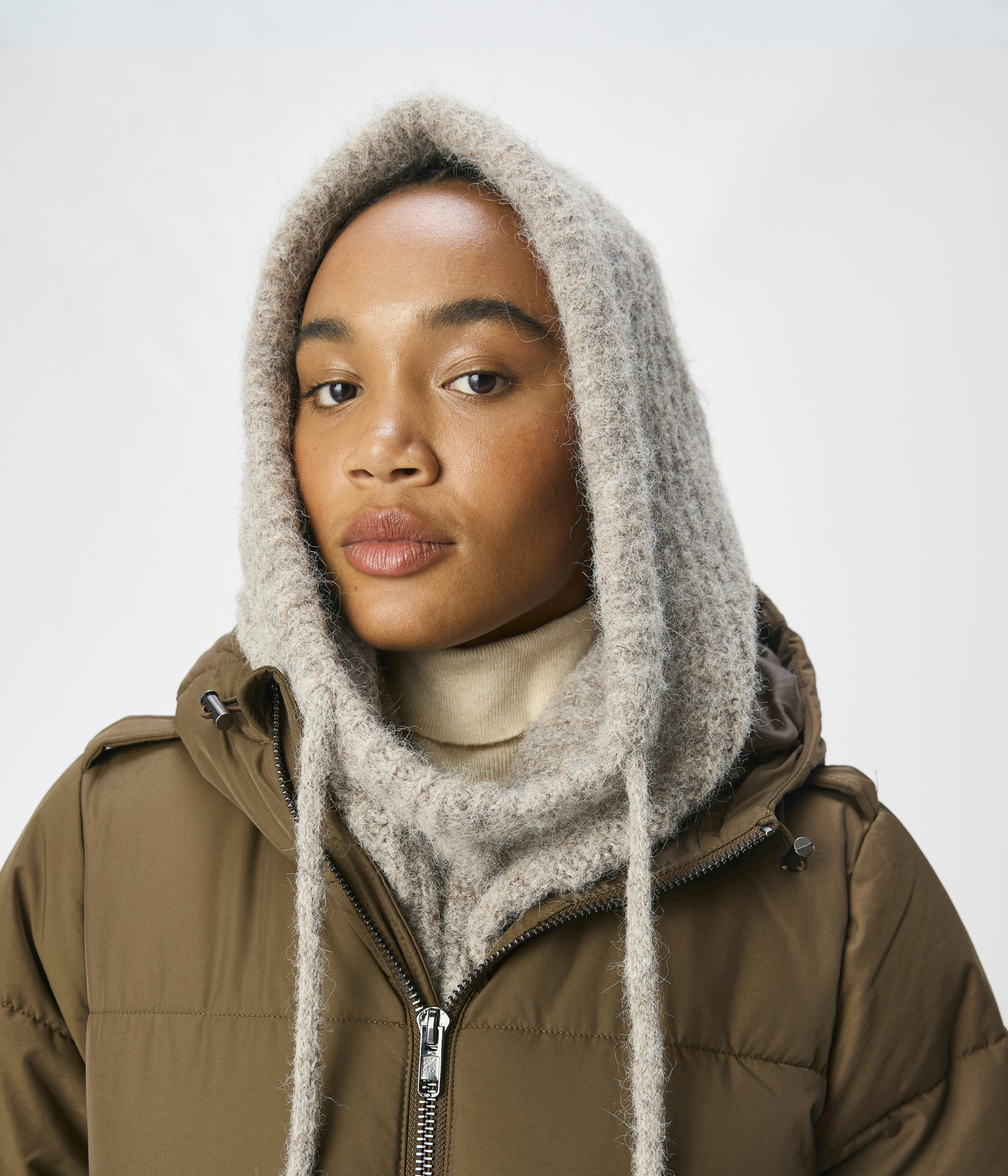 OBJMILU KNIT BALACLAVA REP (Humus Detail:melange)