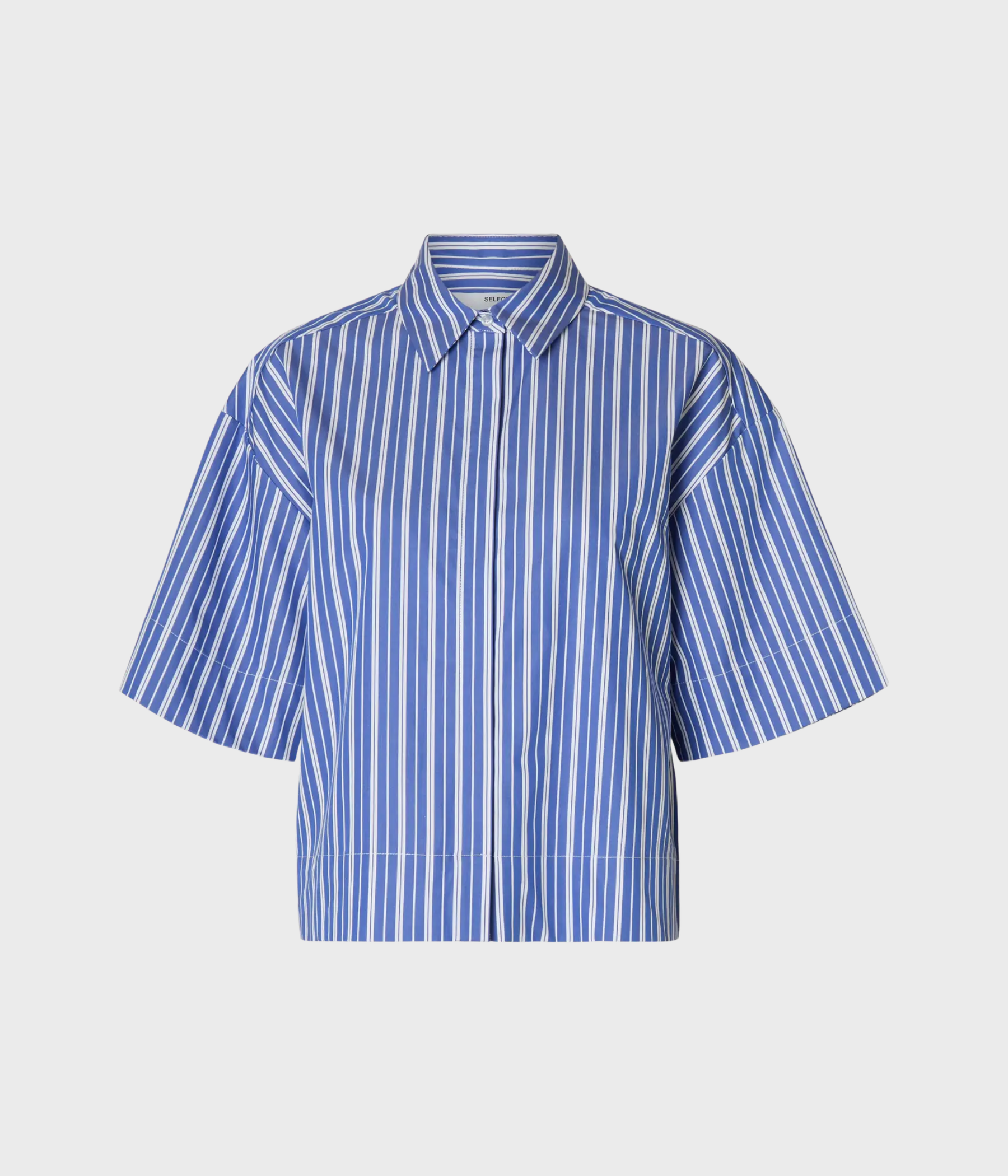 SLFFIA 2/4 CROPPED STRIPED SHIRT B (Dazzling Blue Stripes:BRIGHT WHITE)