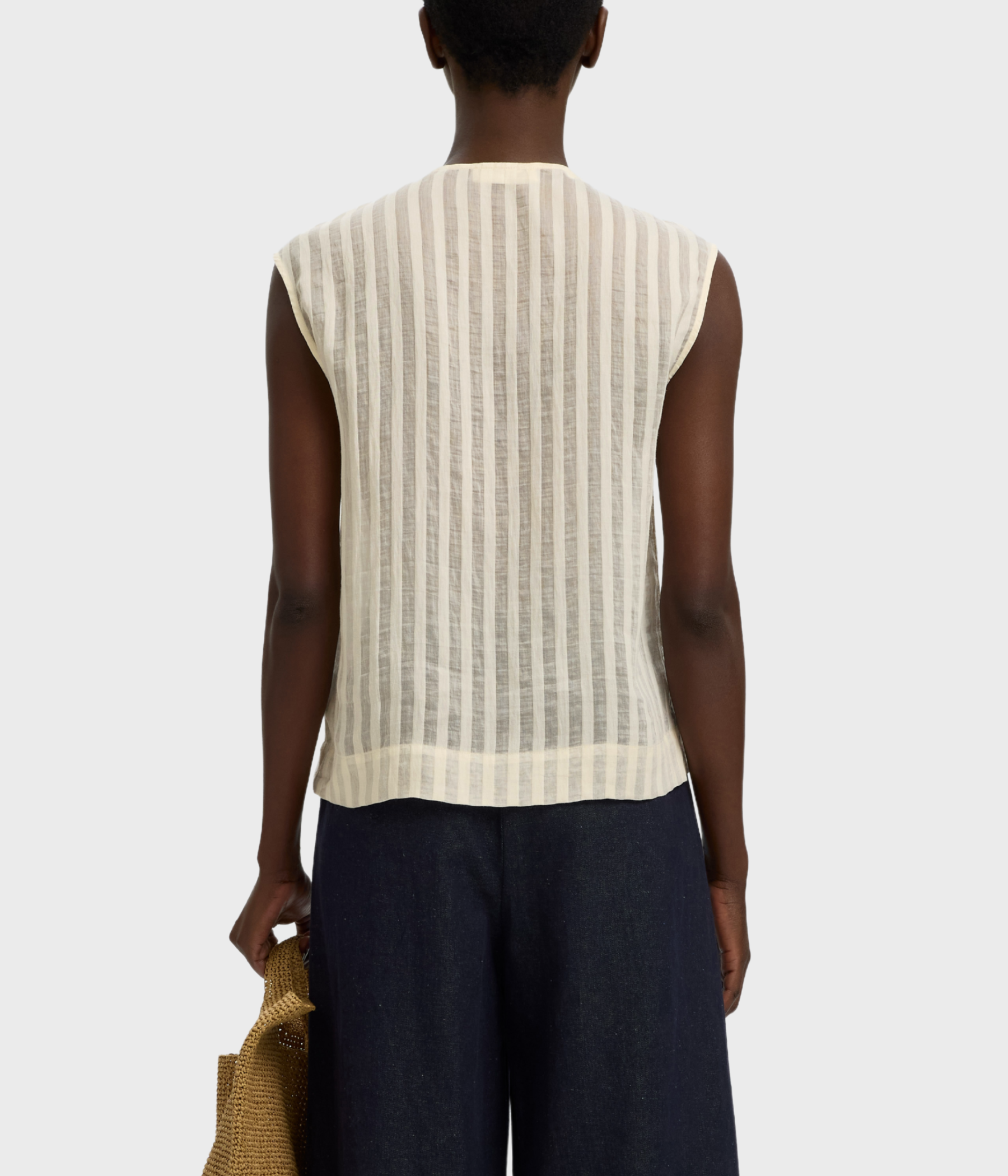 Slftoran Regular Sl Striped Shirt B (EGRET)