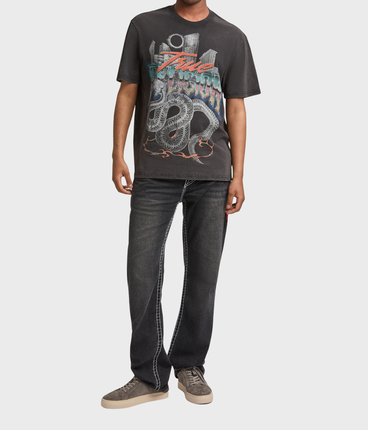 Ss Snake Bite Crystal Tee (1001 JET BLACK)