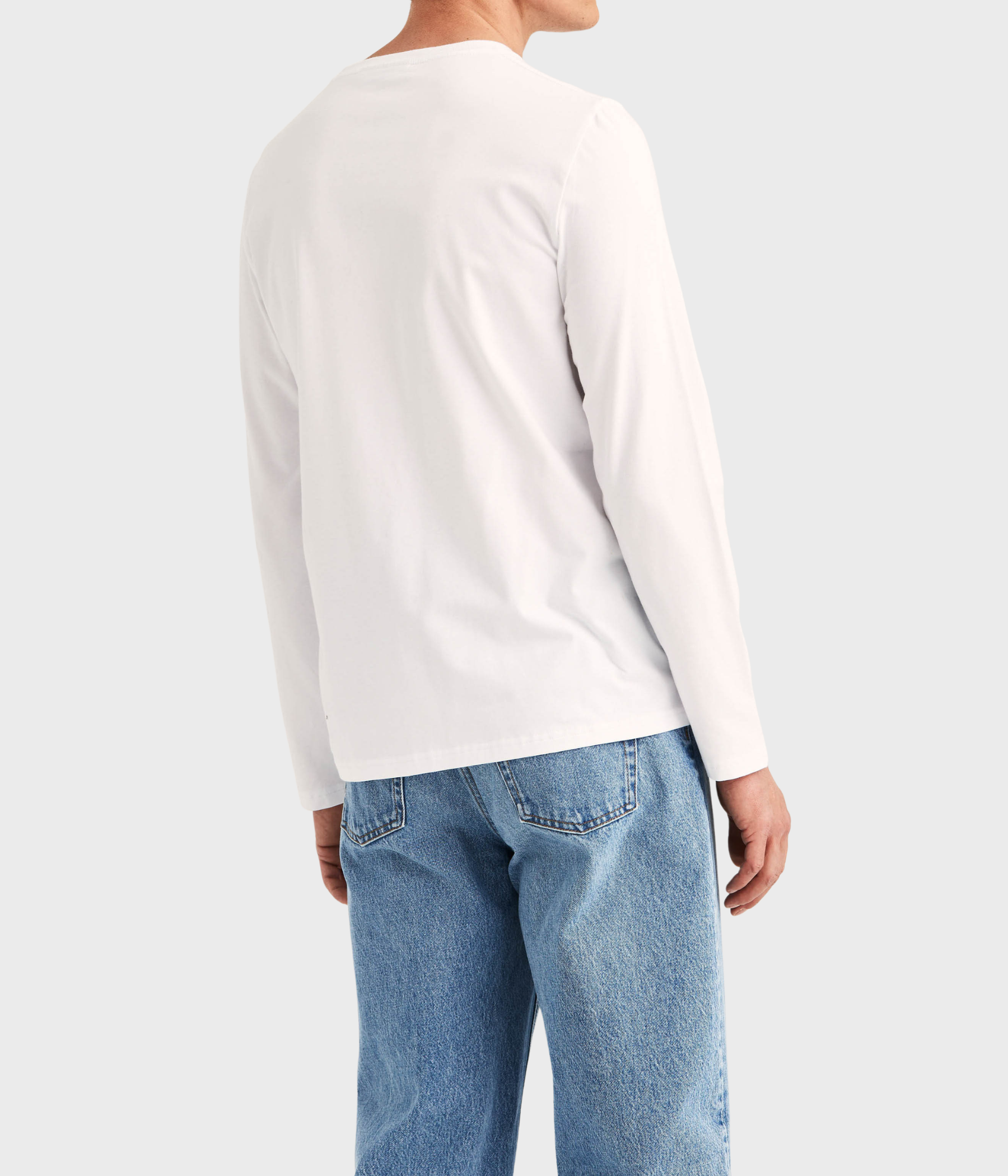 James Stretch Ls Crew Neck T-Shirt (01 WHITE)