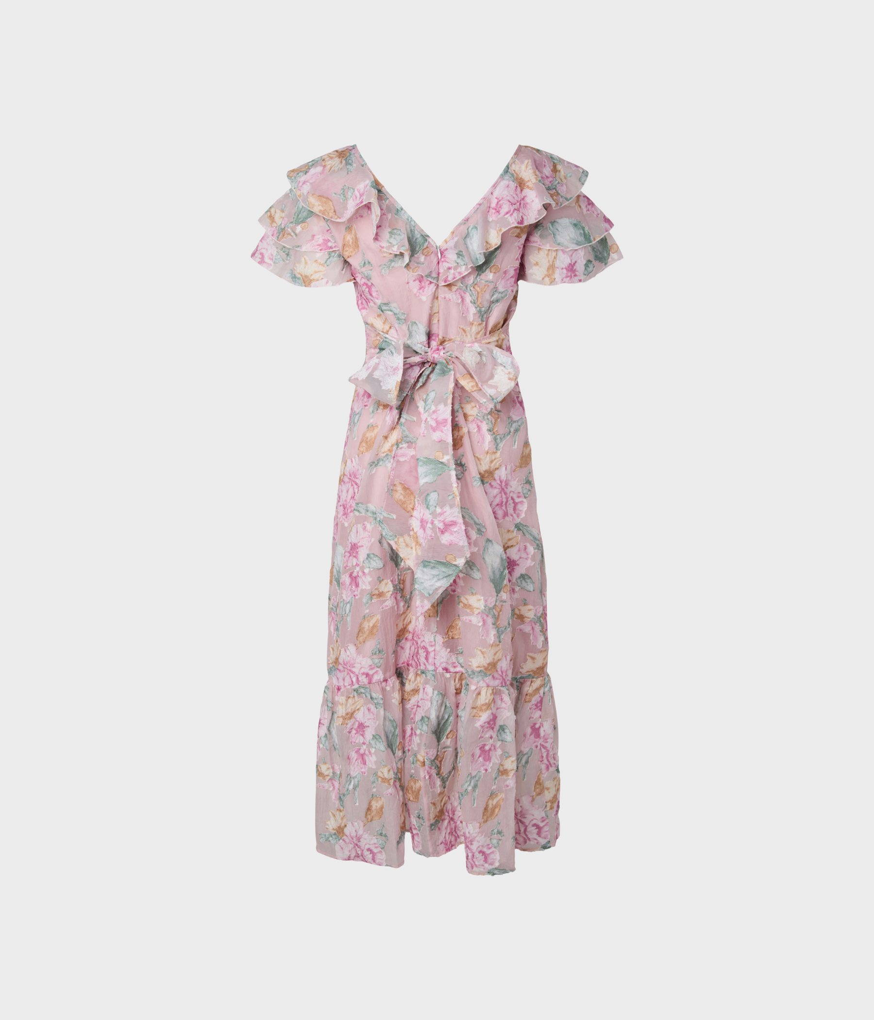 Yasflorina Ss Ankle Dress - D2d (Orchid Smoke AOP:Florina Print)