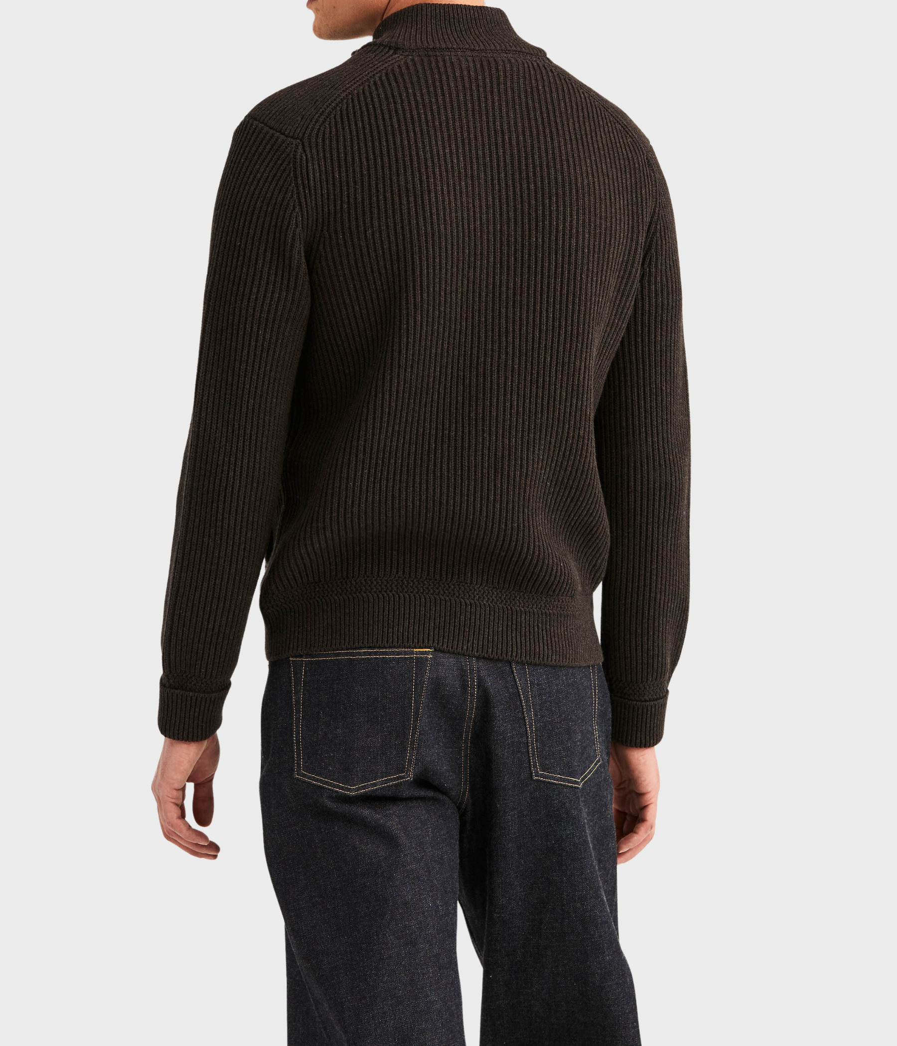 Duncan Zip Cardigan (88 Brown)