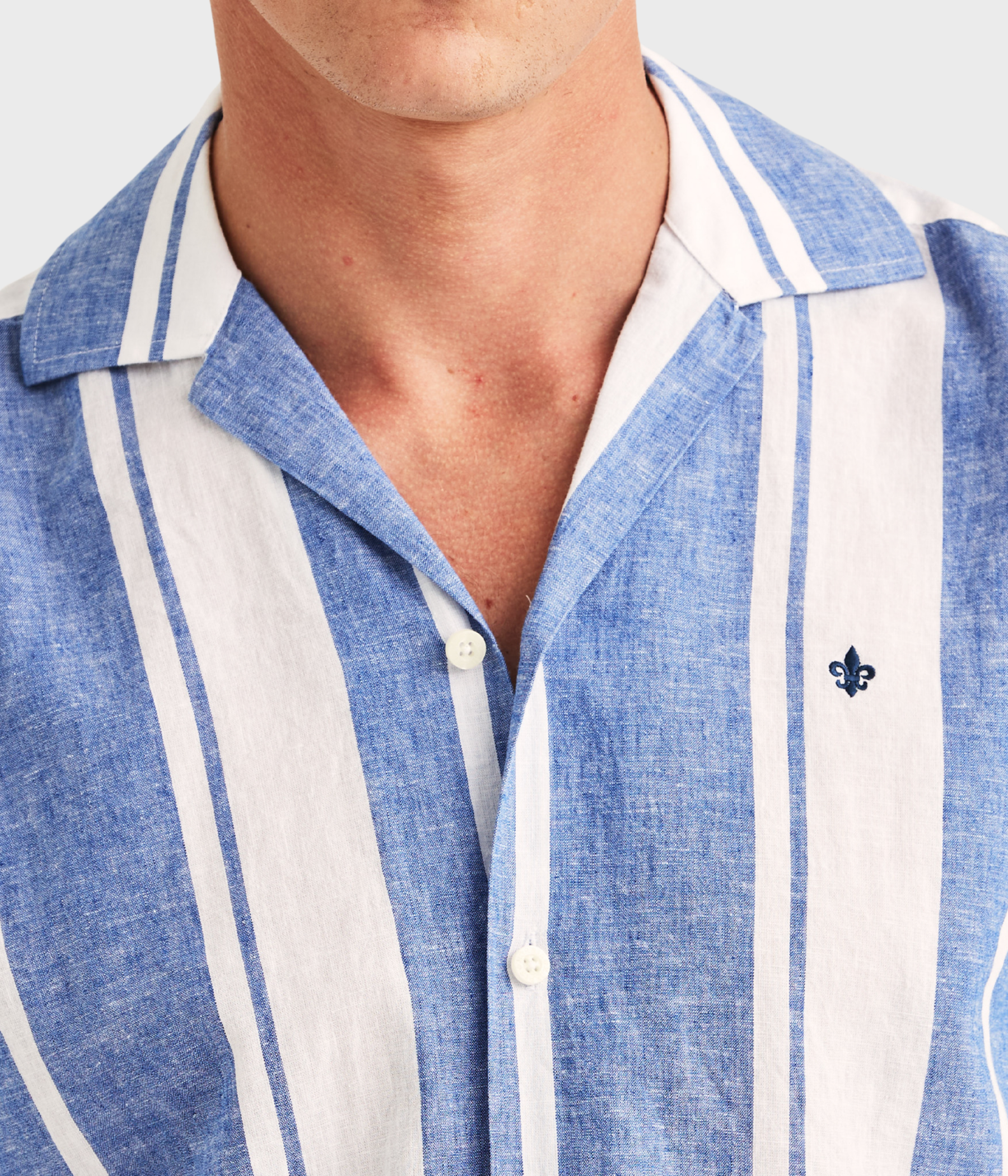 Resort Linen Ss Shirt-Classic Fit (58 Blue)