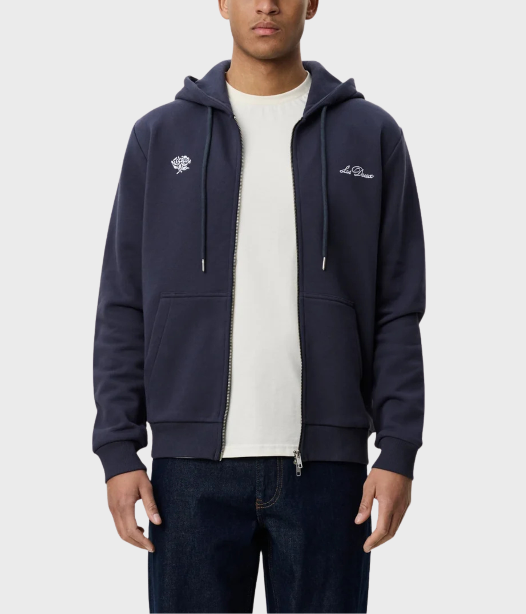 Deux Zipper Hoodie (424 India Ink Blue)