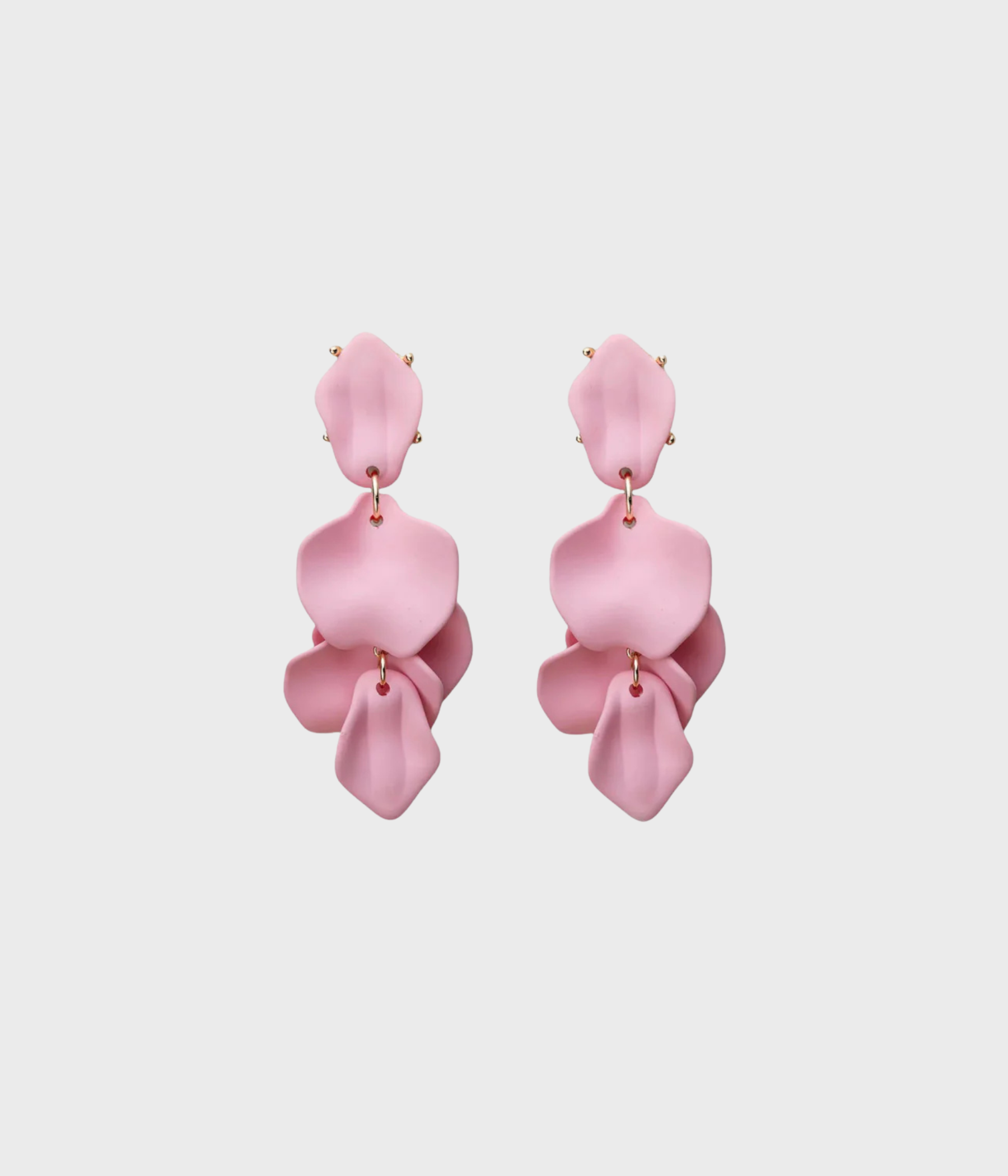 Leaf Earrings Matt. (Light Pink)