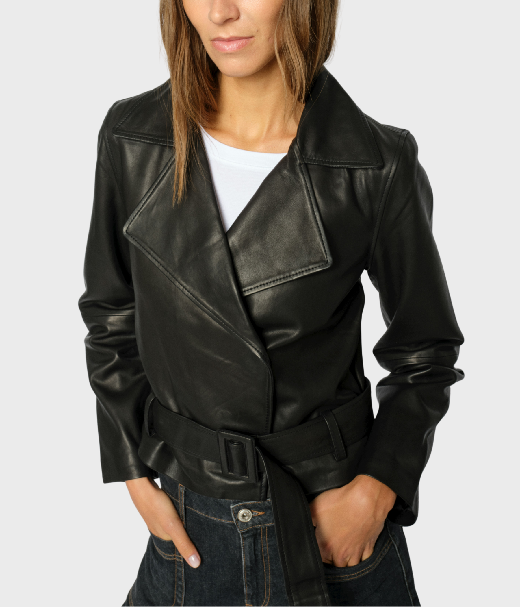 Mmlasco Short Leather Jacket (801 Black)