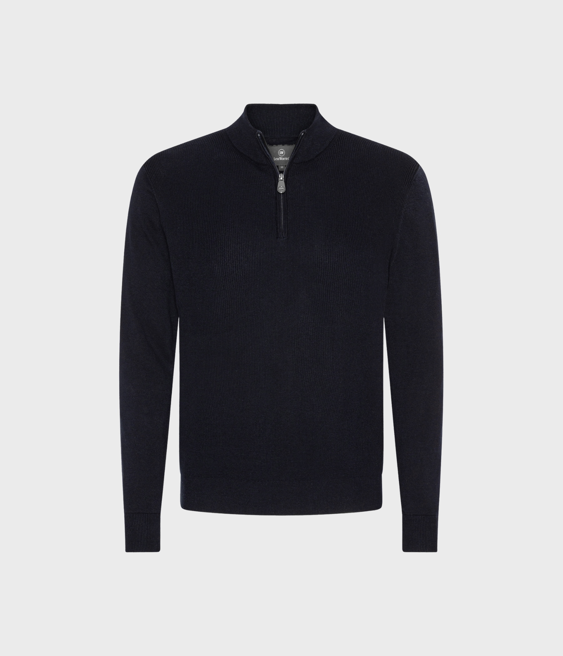 Halfzip Rib Cotton. (Navy)