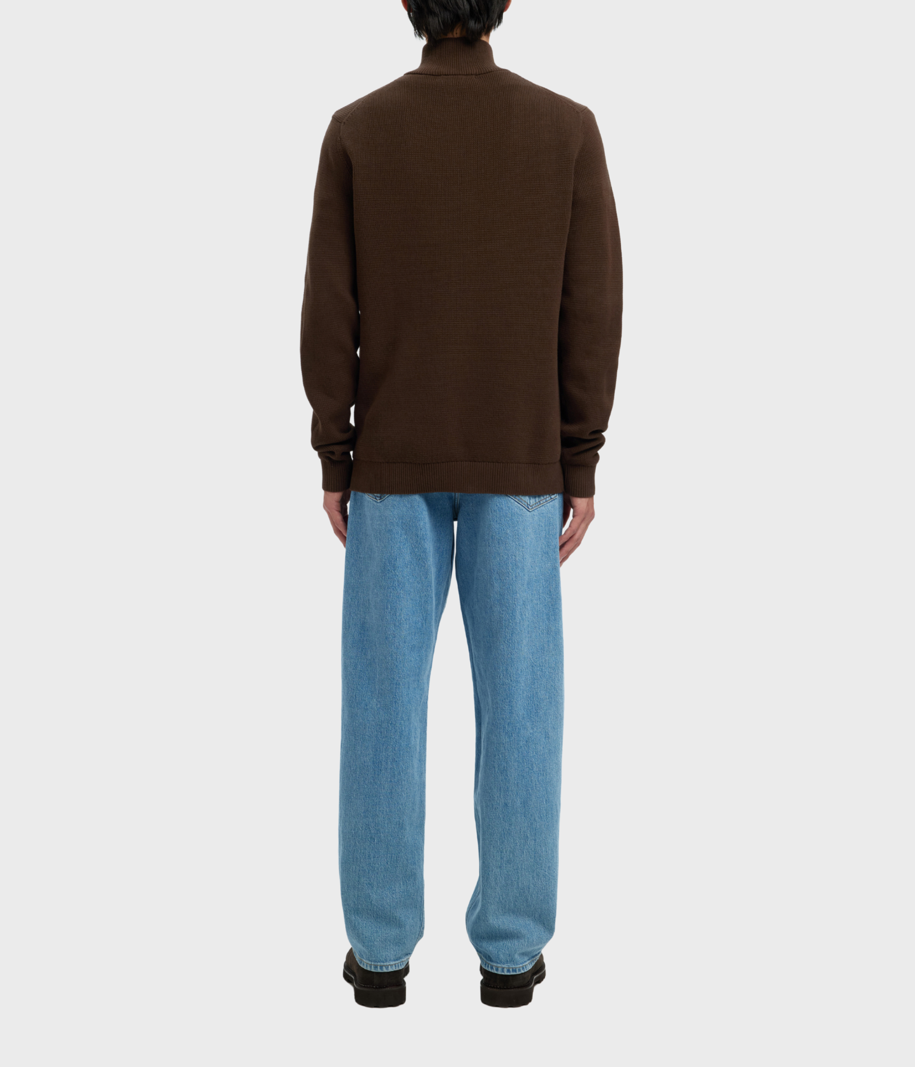 SLHDANE LS KNIT STRUCTURE HALF ZIP NOOS. (Demitasse)
