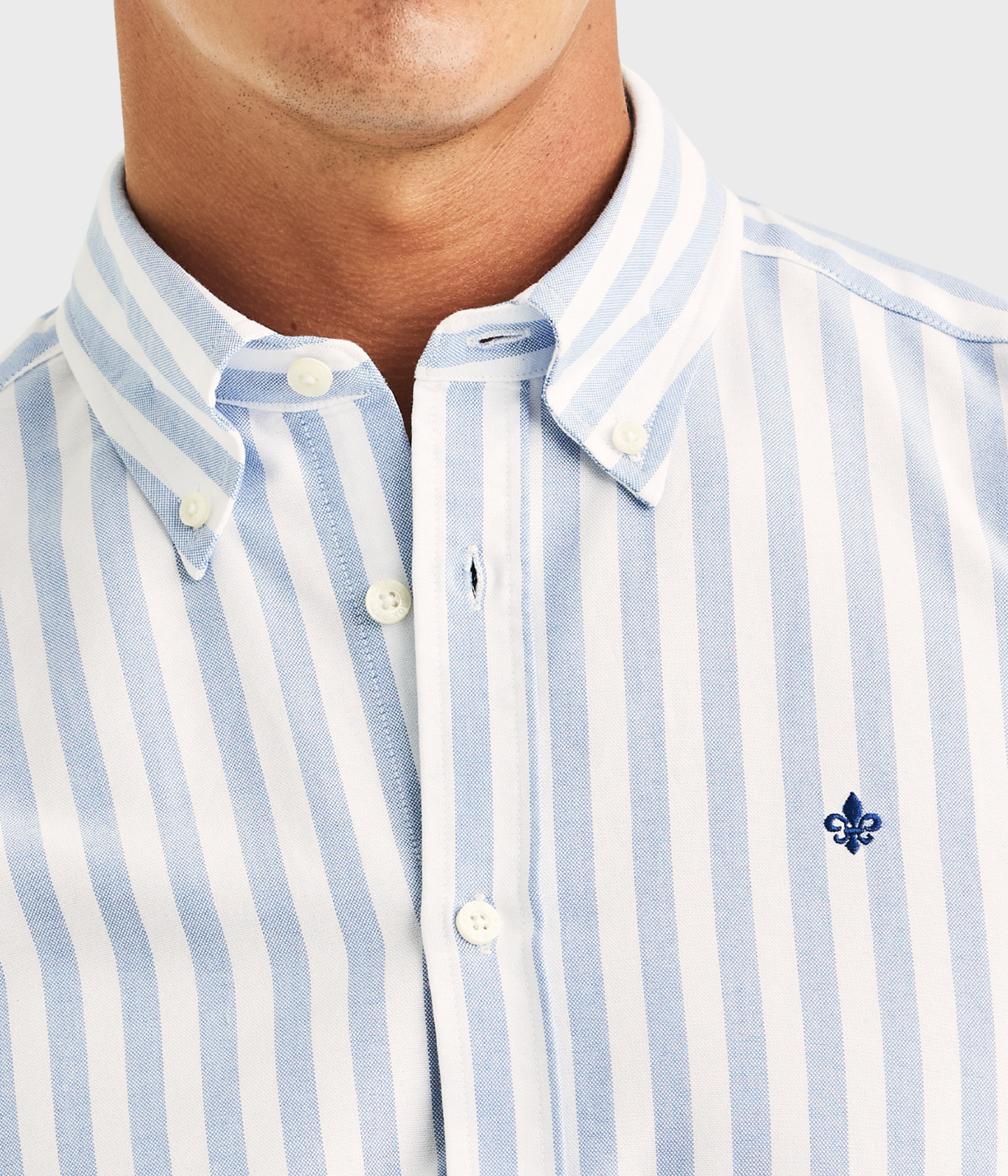 Douglas Oxford Stripe Shirt-Slim Fit (55 Light blue)