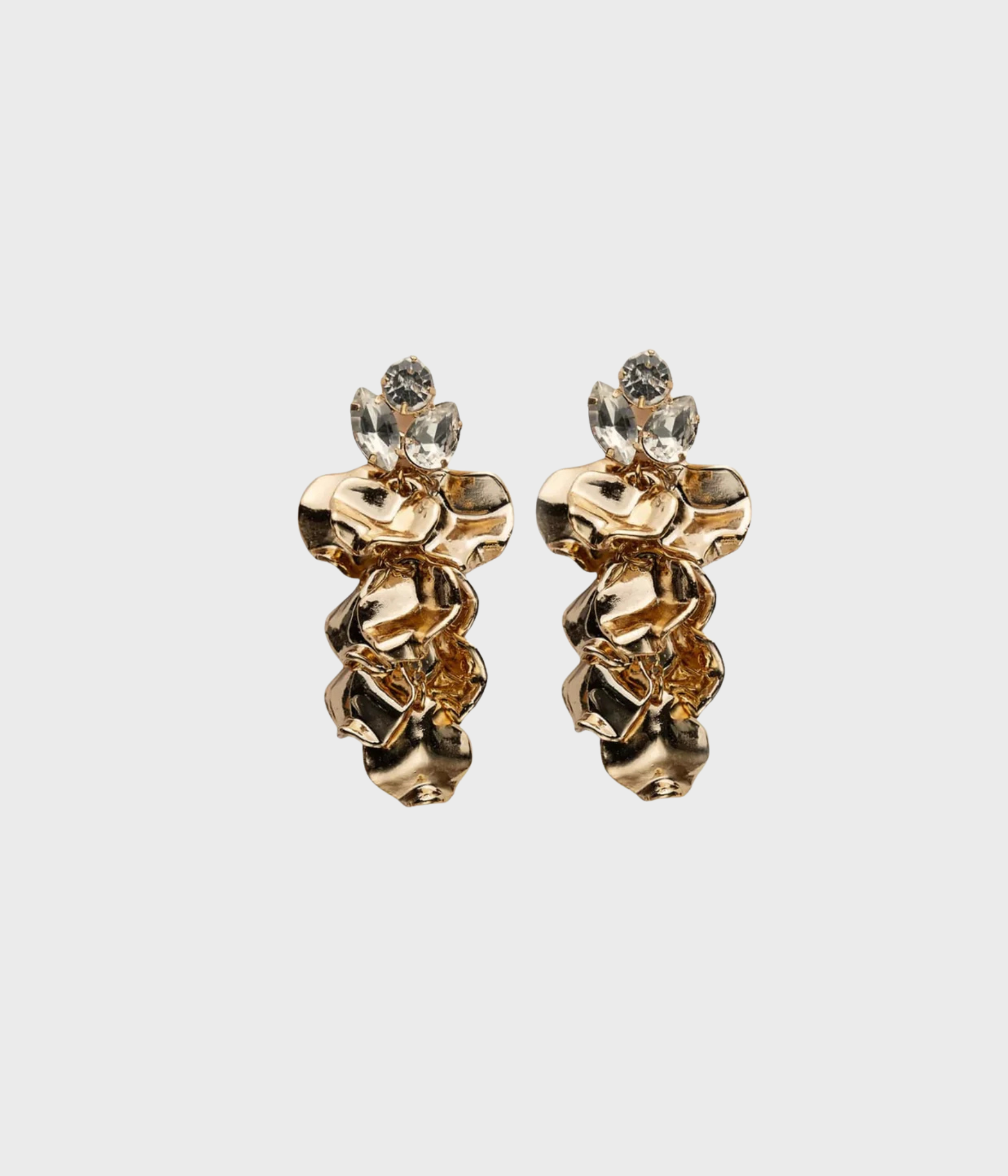 Leaf Stone Earrings (Gold)