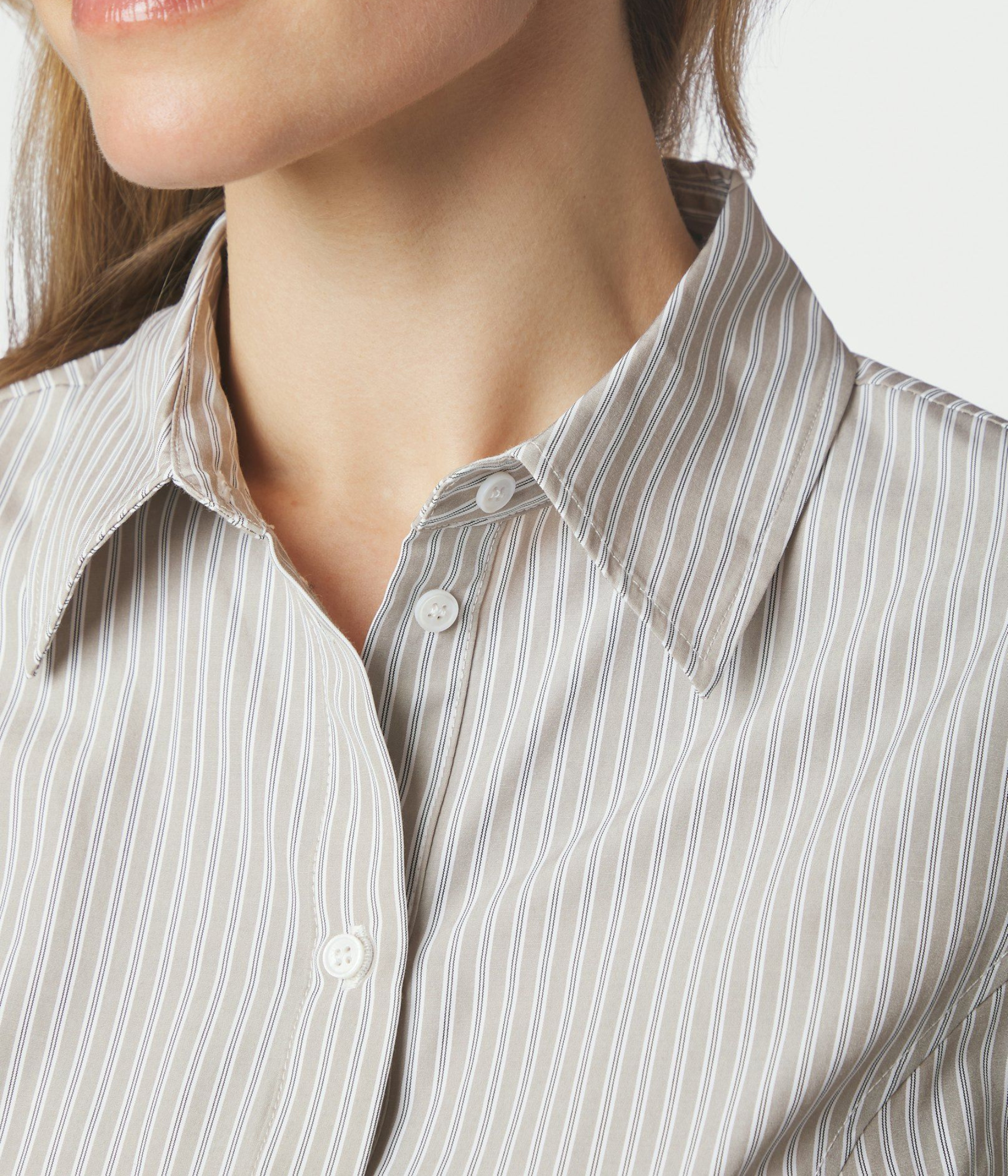 Samira Stripe Shirt (Taupe Stripe)
