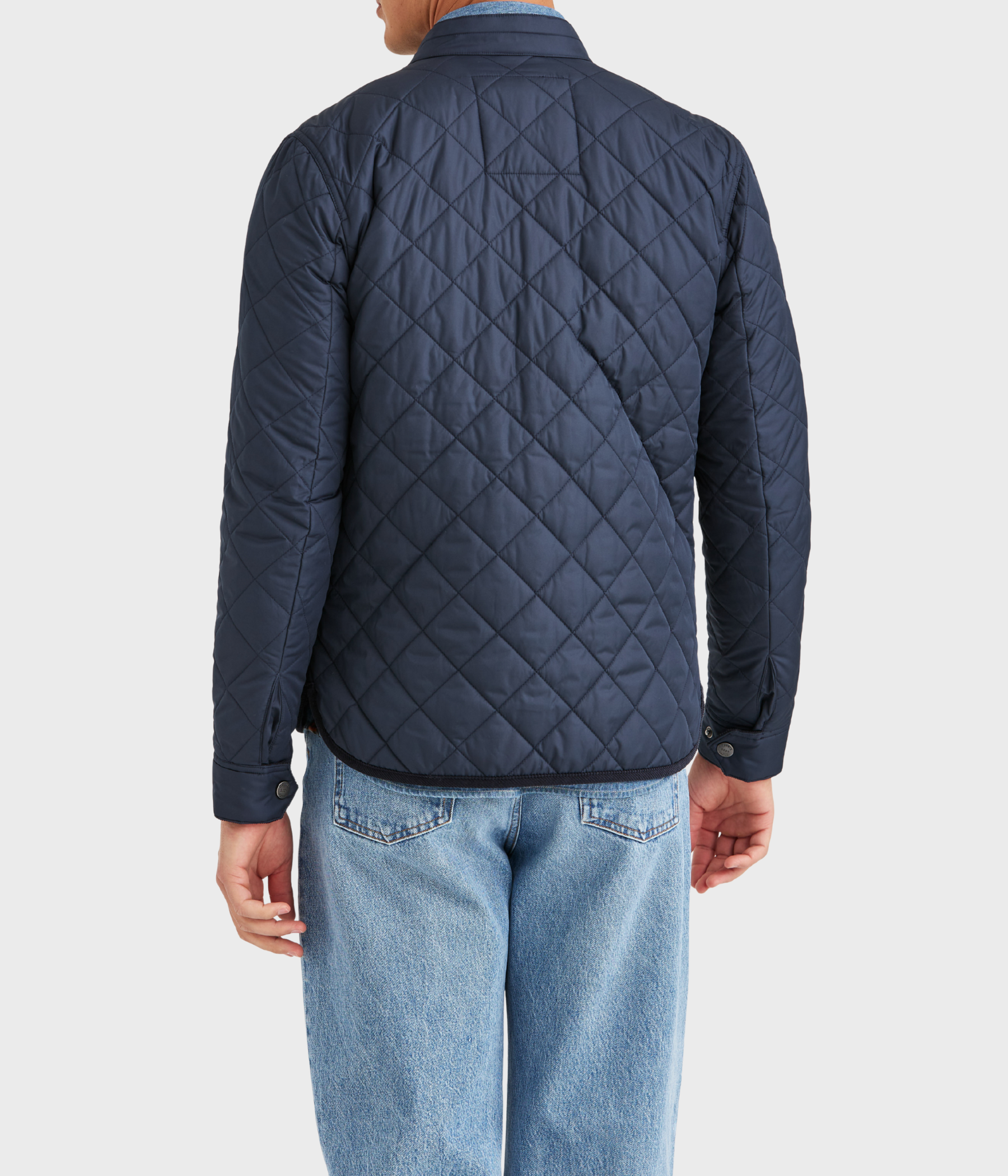 Teddy Quilted Jacket. (59 Old Blue)