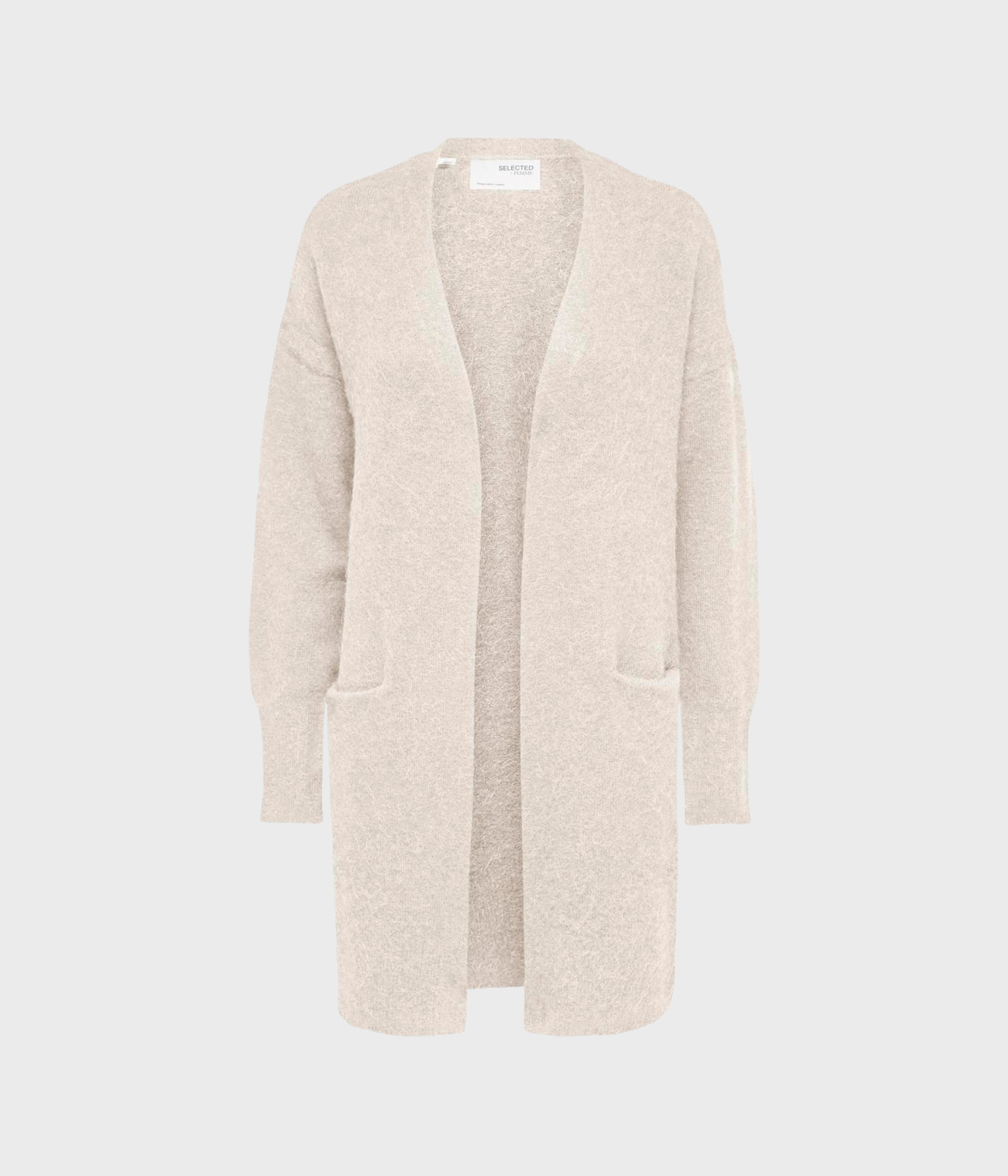 SLFLULU NEW LS KNIT LONG CARDIGAN B NOOS (Birch Detail:MELANGE)