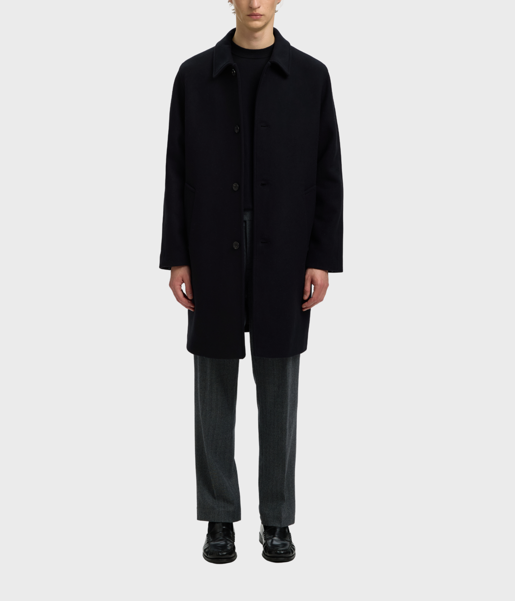 Slmronnie Wool Blend Car Coat Noos (Black)
