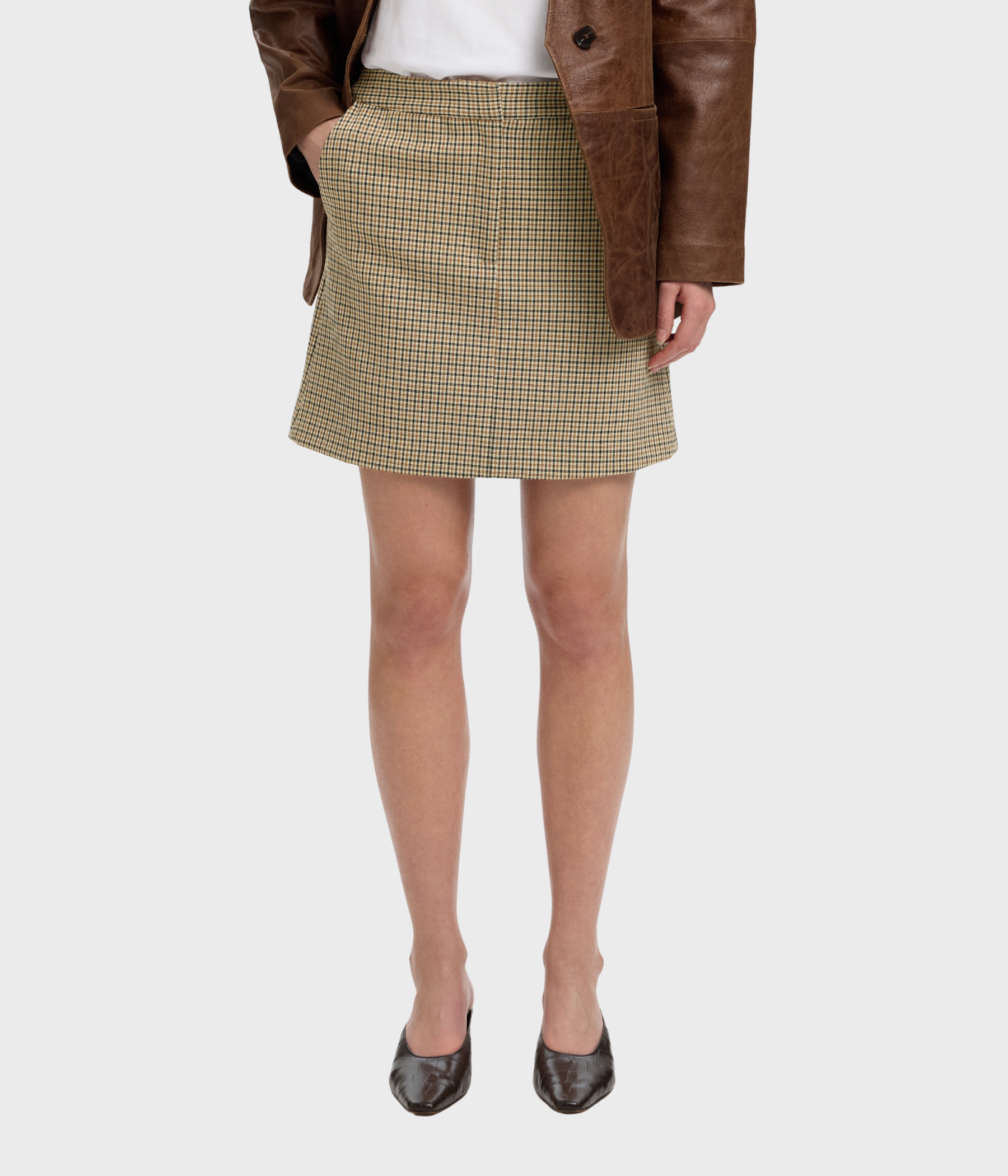 Slwelara Mw Mini Skirt (Monks Robe Checks:CHECKS)