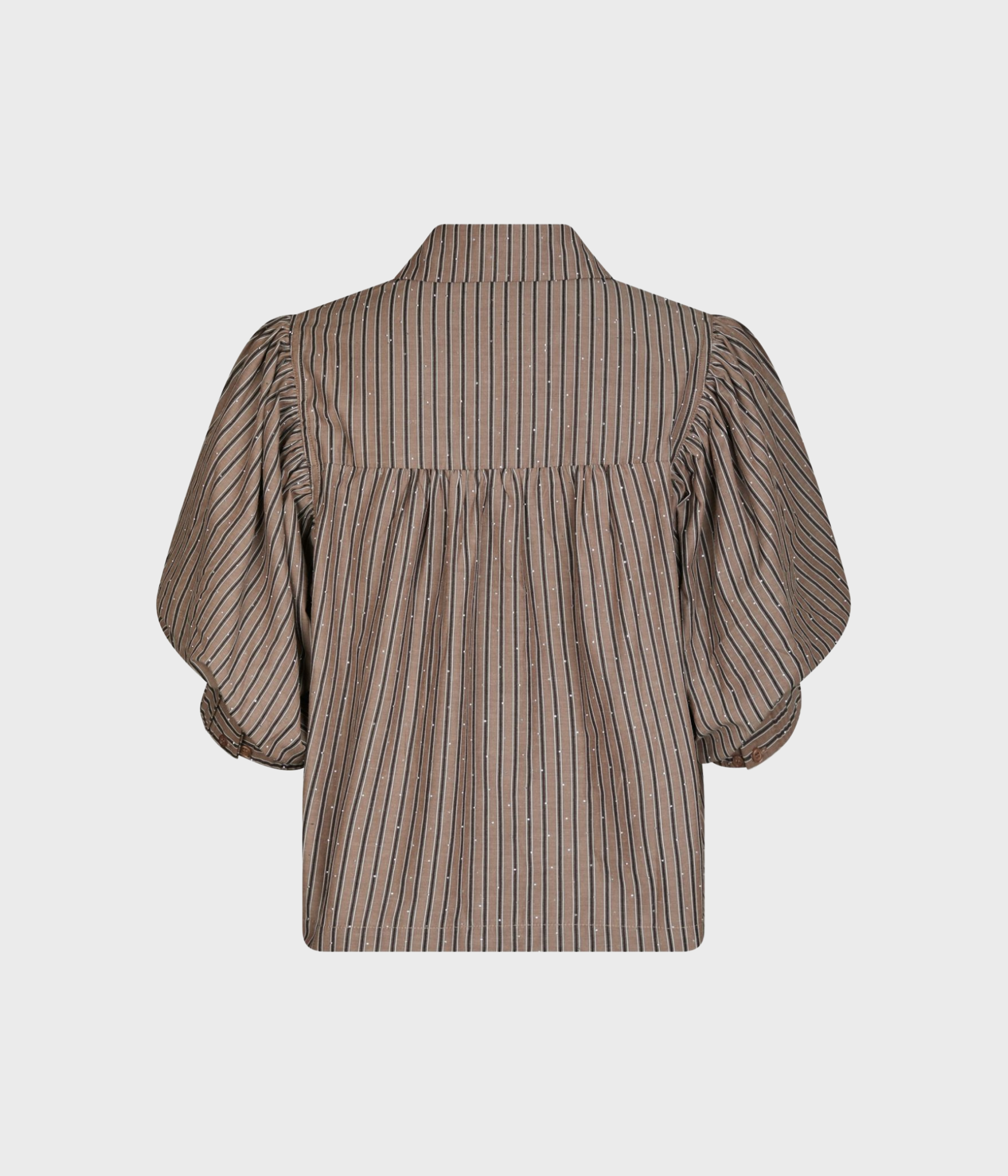 Etta Soft Stripe Stone Shirt. (Brown)