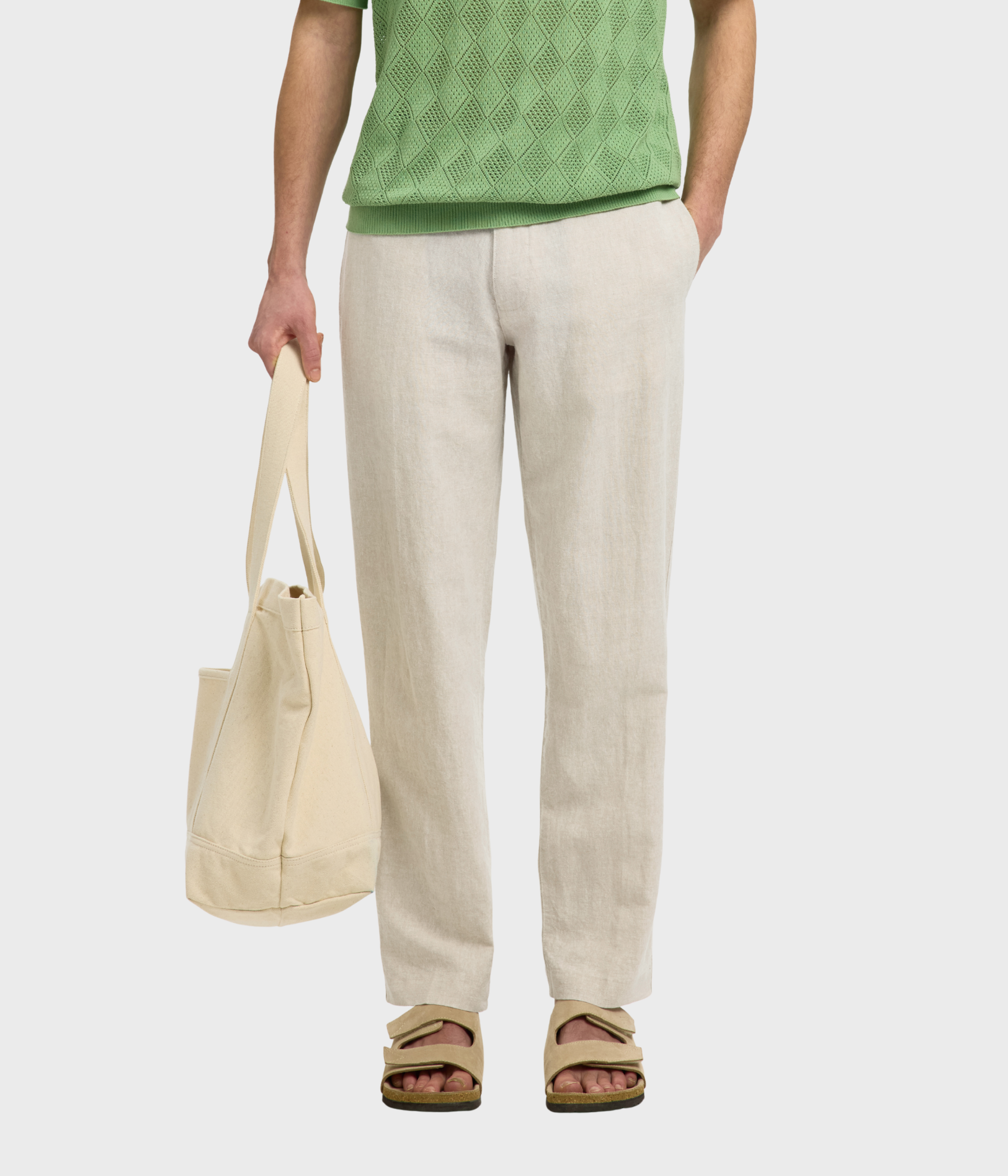 SLH196-STRAIGHT LEROY SUN PANT NOOS. (Pure Cashmere) - D.O. Design Only