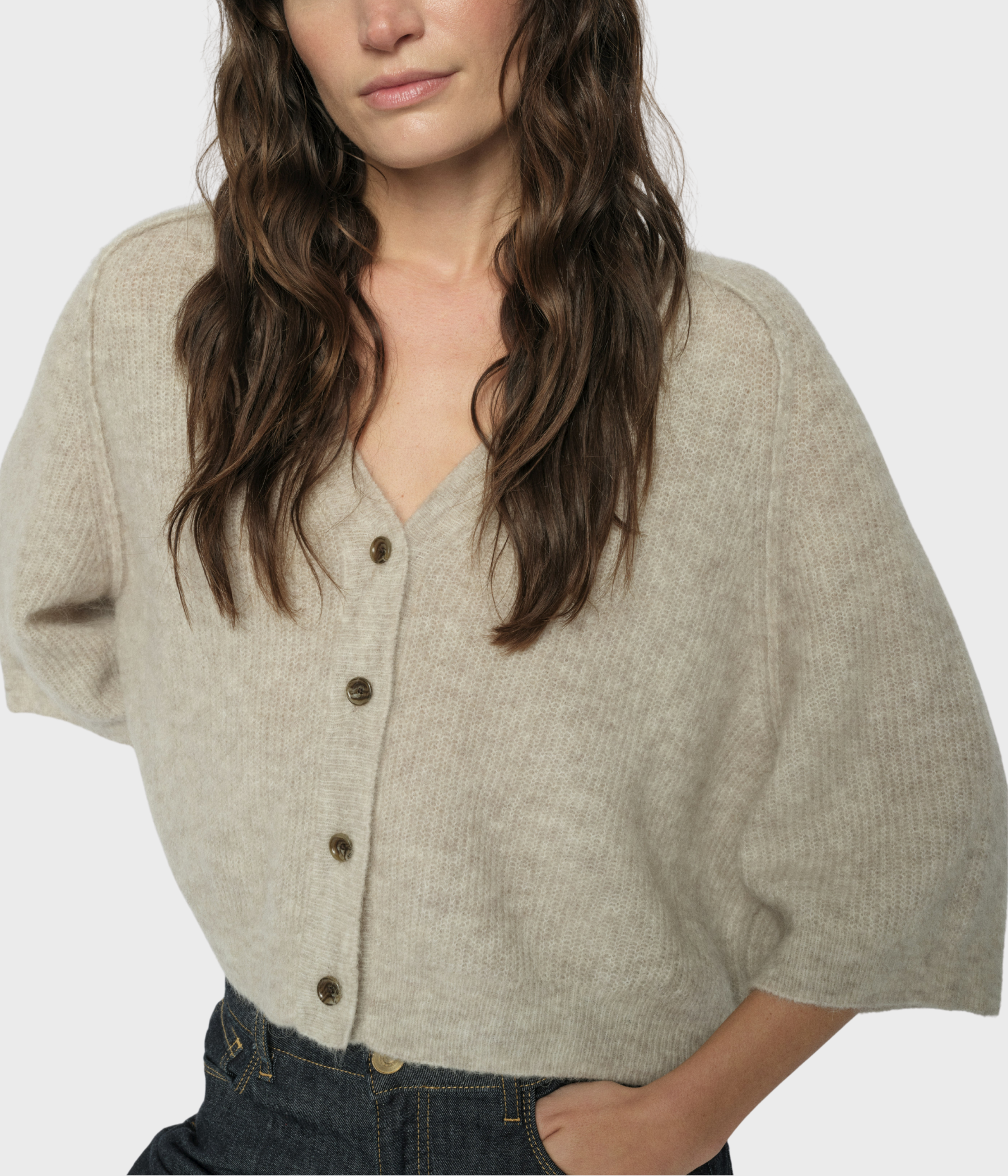 Mmthora Lizet Knit Cardigan (174 Feather Gray)