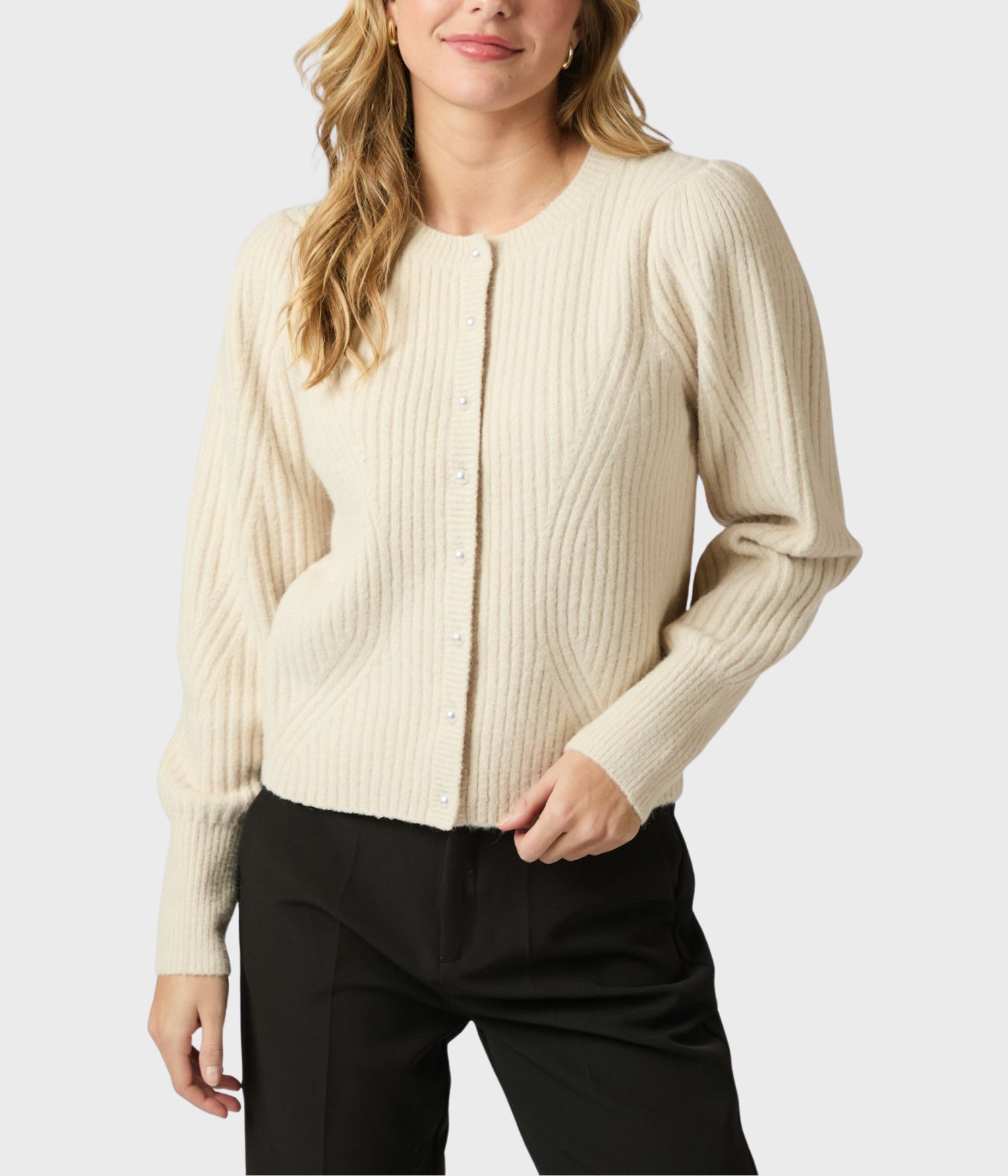 Puli Knit Cardigan (124 Ivory)