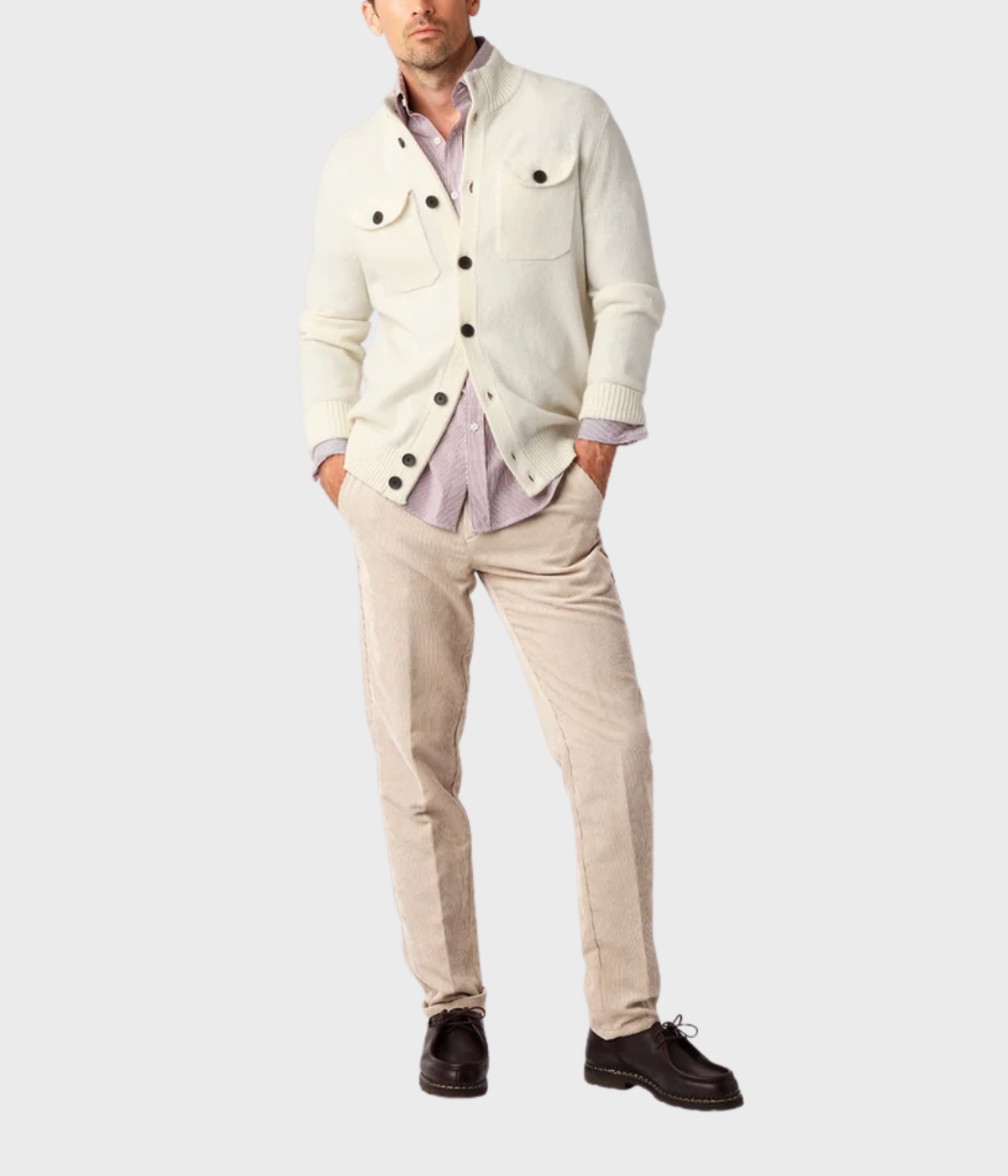 Pocket Cardigan. (Off White)