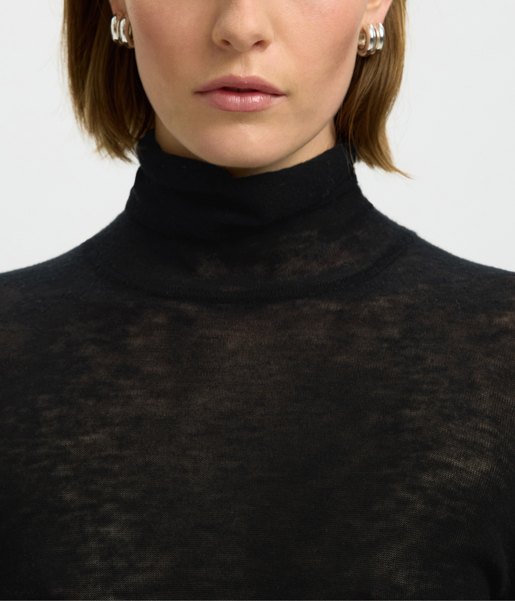 Slwvendy Wool Ls Knit Roll Neck Noos (Black)