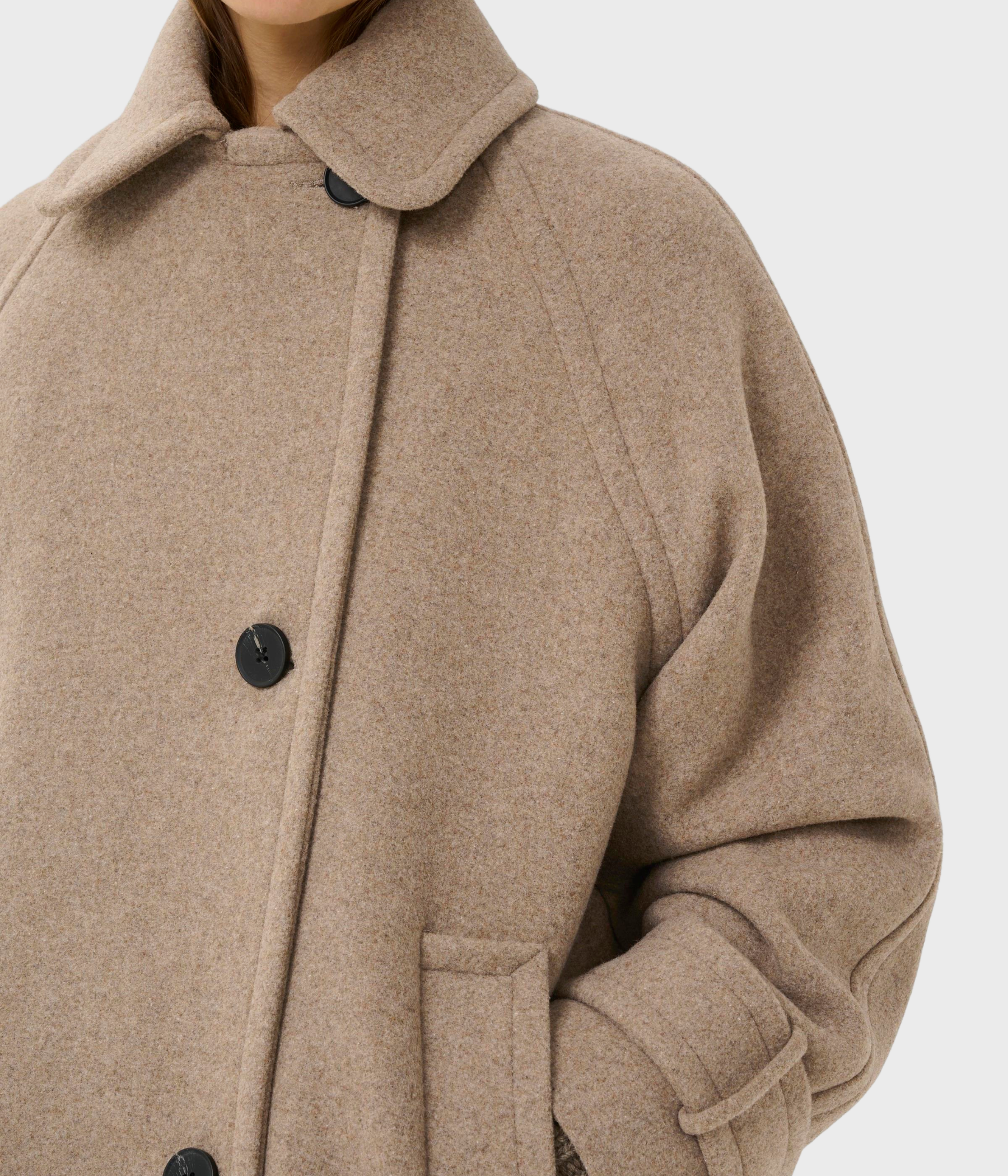 Thoraiw Minona Coat R (1813041 Sandy Grey Melange)