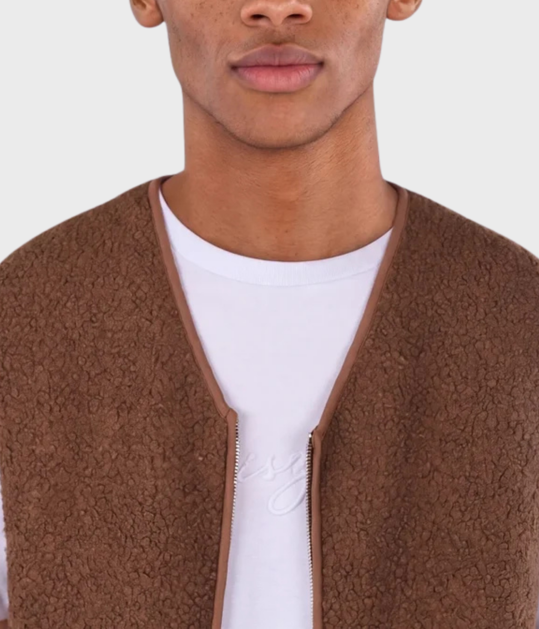 Avery Boucle Vest (665 Toasted brown)