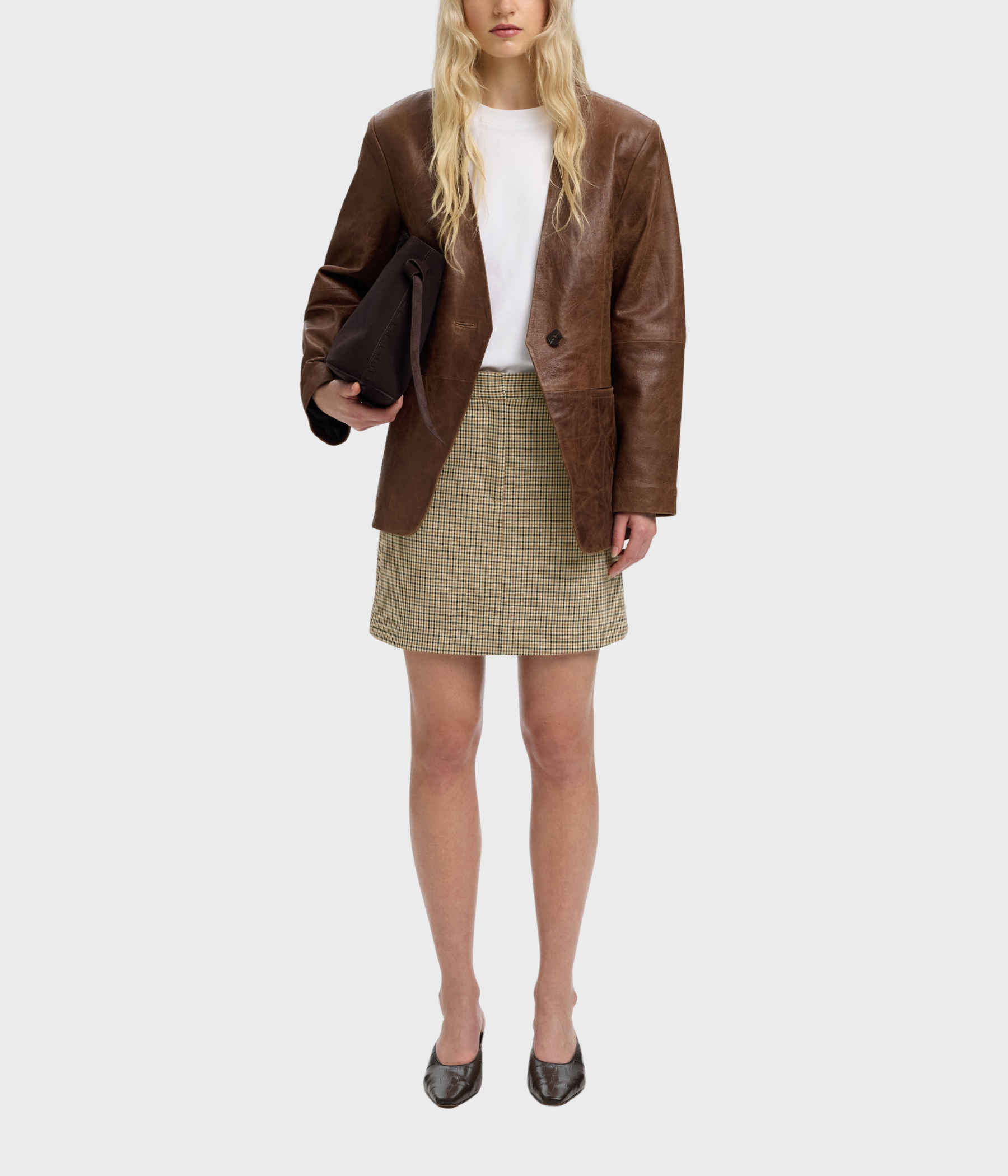 Slwelara Mw Mini Skirt (Monks Robe Checks:CHECKS)