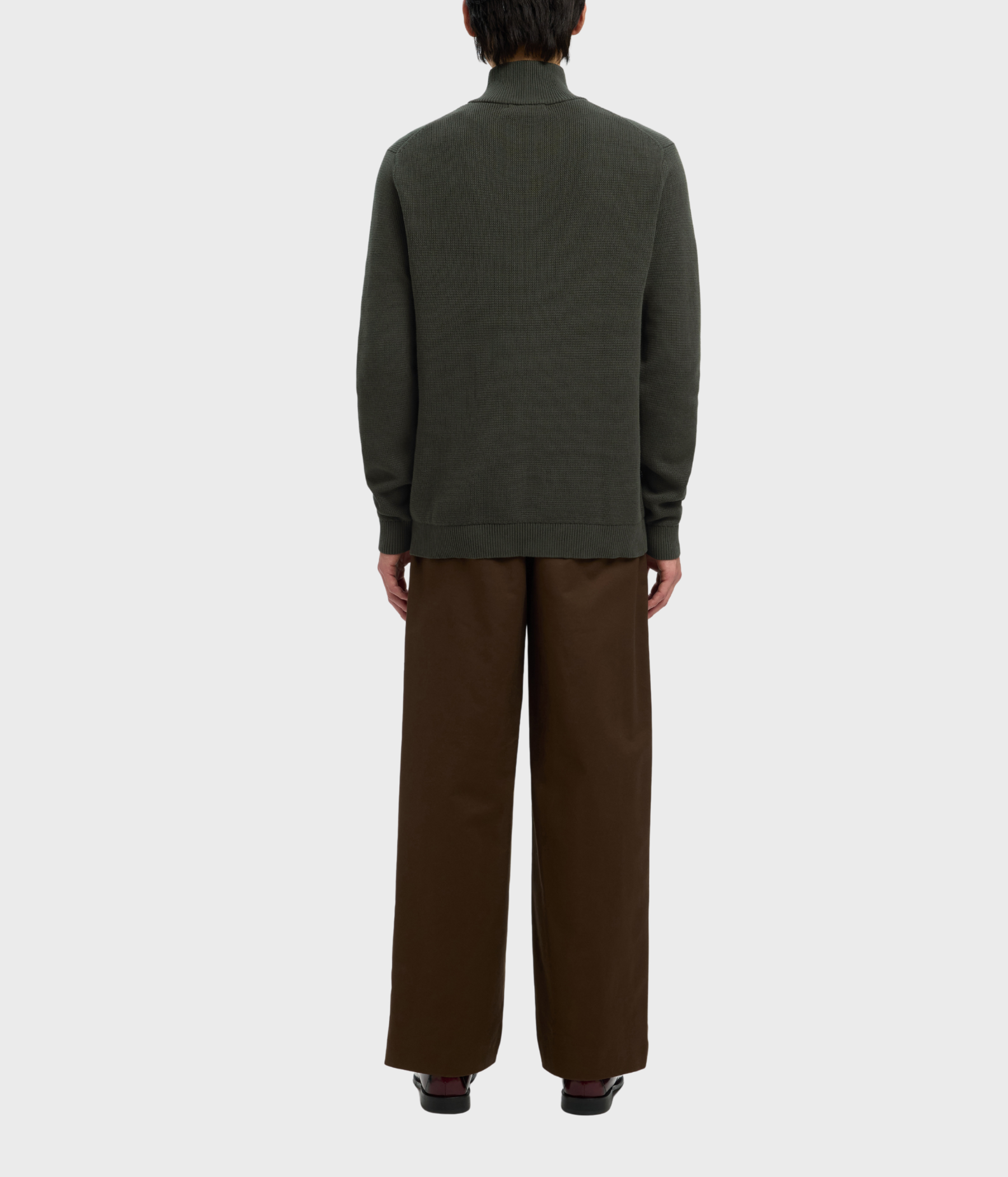 SLHDANE LS KNIT STRUCTURE HALF ZIP NOOS. (Deep Forest)