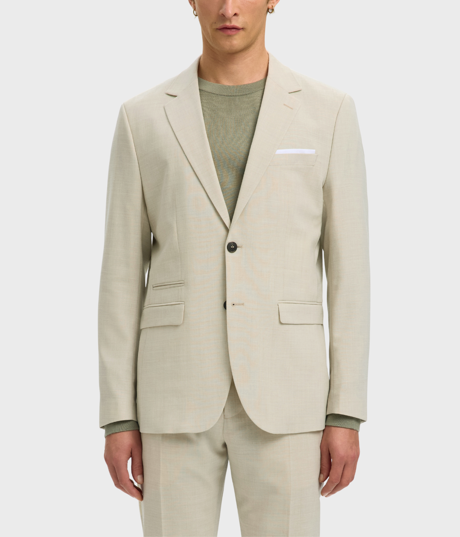 SLHSLIM-OASIS LINEN BLZ NOOS. (EGRET) - D.O. Design Only