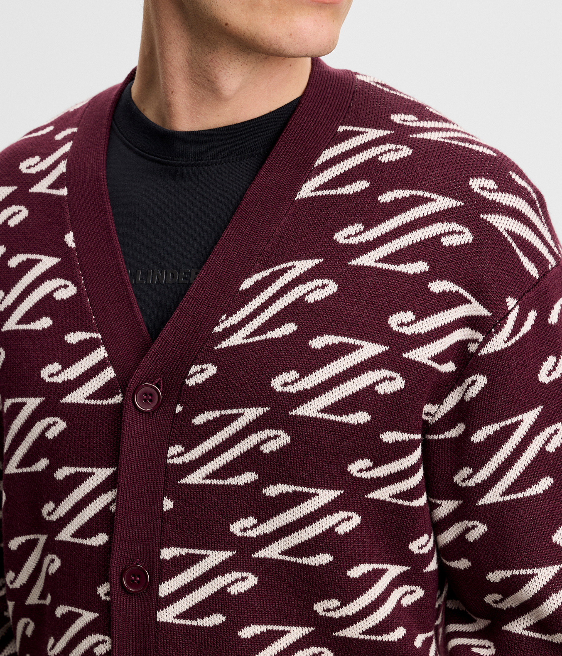 Denny Jacquard Cardigan (G164 CARDI JACQUARD - WINETASTING)