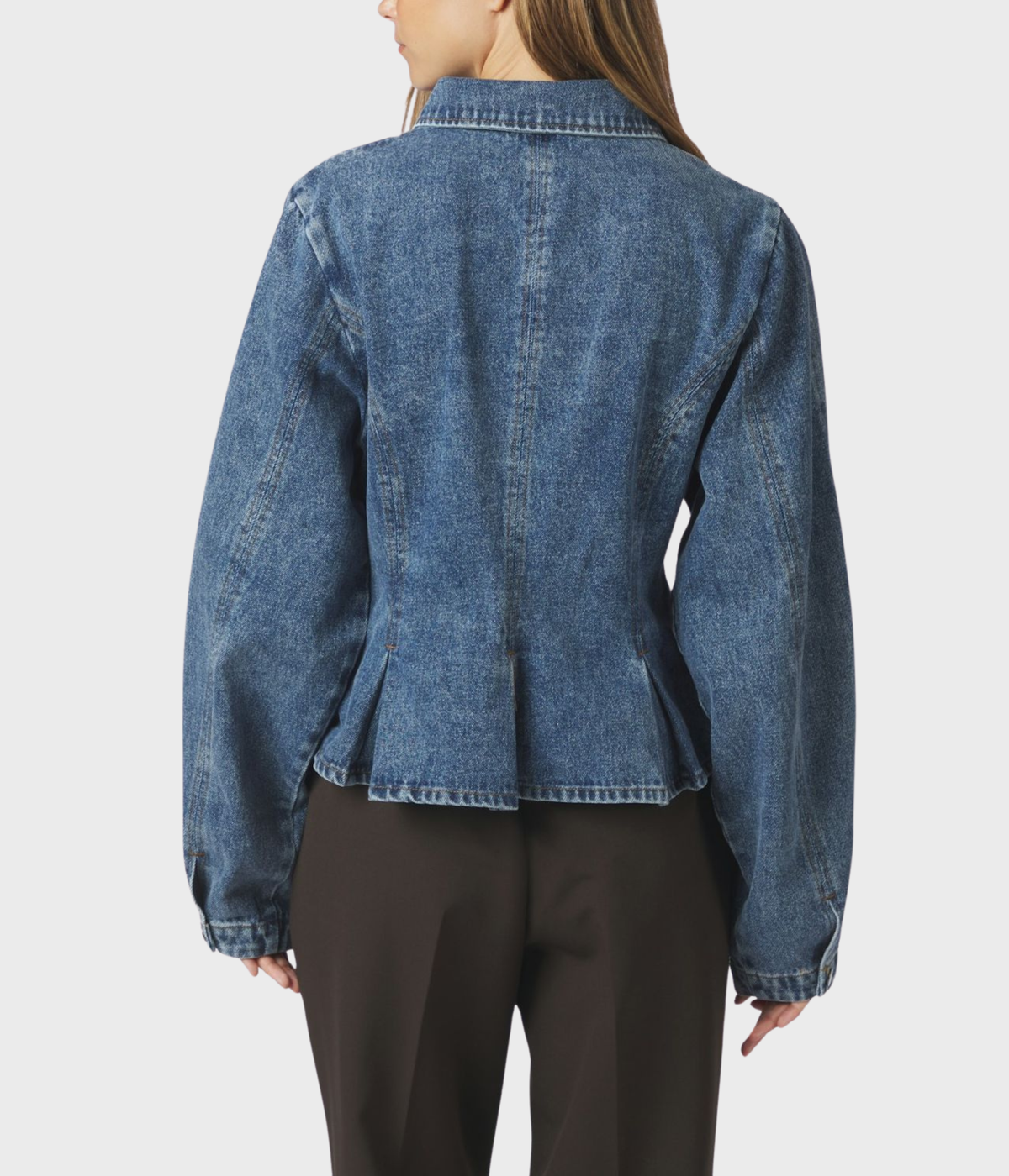 Rivora Denim Peplum Jacket (140 Blue)