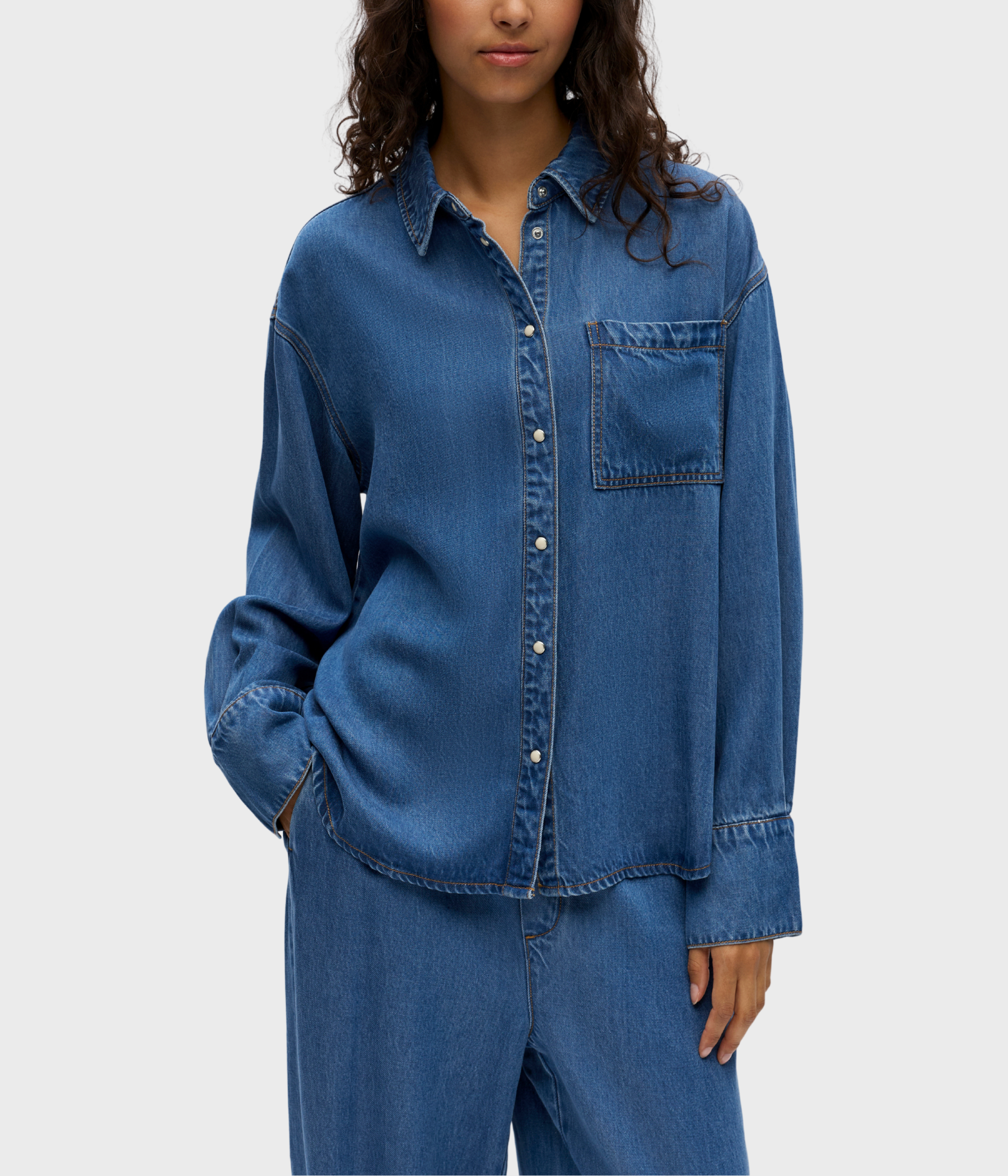 Objframe Zila L/S Re Shirt Noos (Medium Blue Denim)