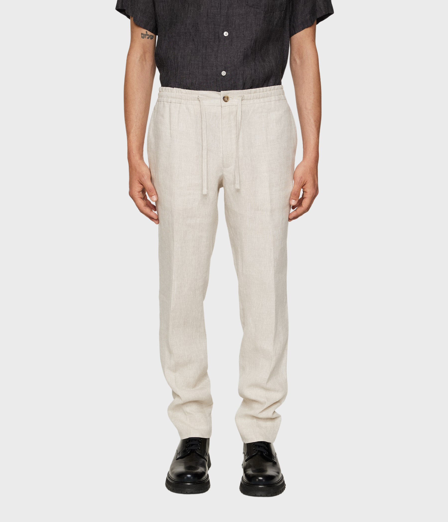 Soren Drape Linen Pants (U029 Moonbeam)