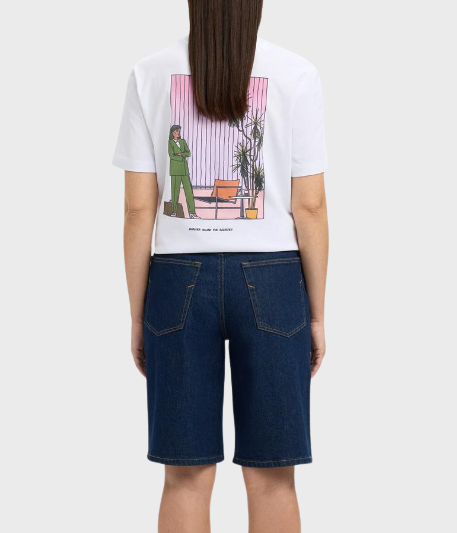 SLFCOLWOMAN SS LICENSE TEE (Bright White Print:Pencil)